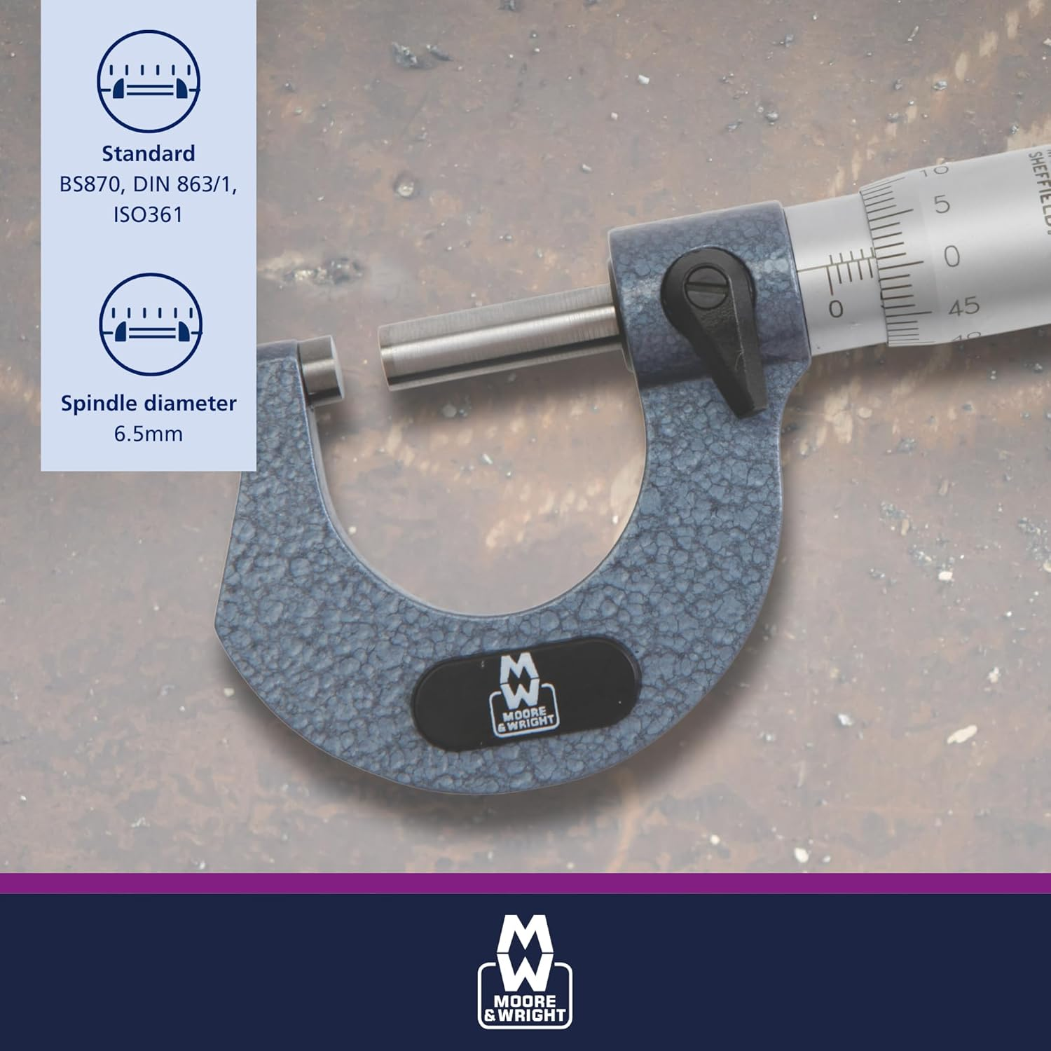 Moore & Wright Traditional outside Micrometer, 0-25Mm image number 2