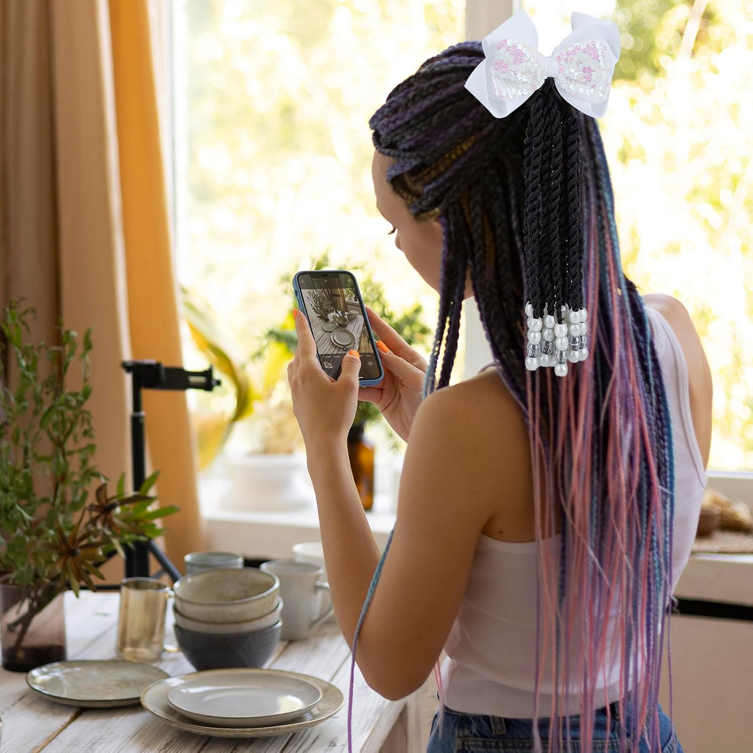 NICENEEDED Ponytail Hair Extensions Synthetic Hairpiece for Women Daily Use