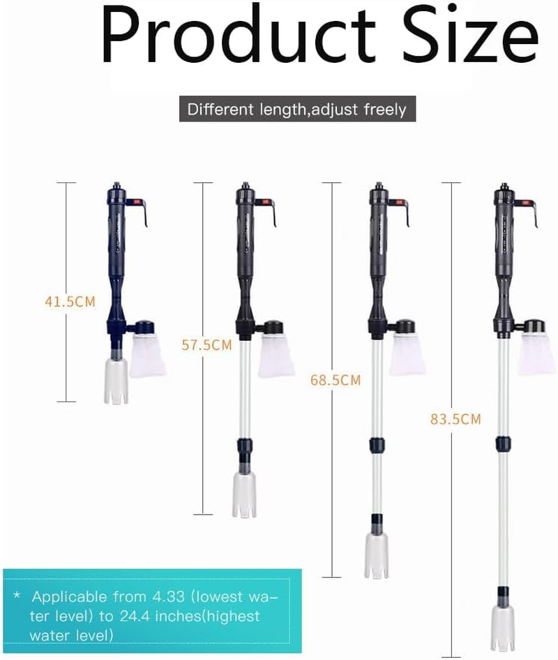 Fdsmall Fish Tank Cleaner Aquarium Gravel Cleaner Electric Fish Tank Cleaning Tools Adjustable Water Flow Aquarium Cleaner Kit Fish Tank Accessories Gravel Vacuum for Wash Sand image number 5