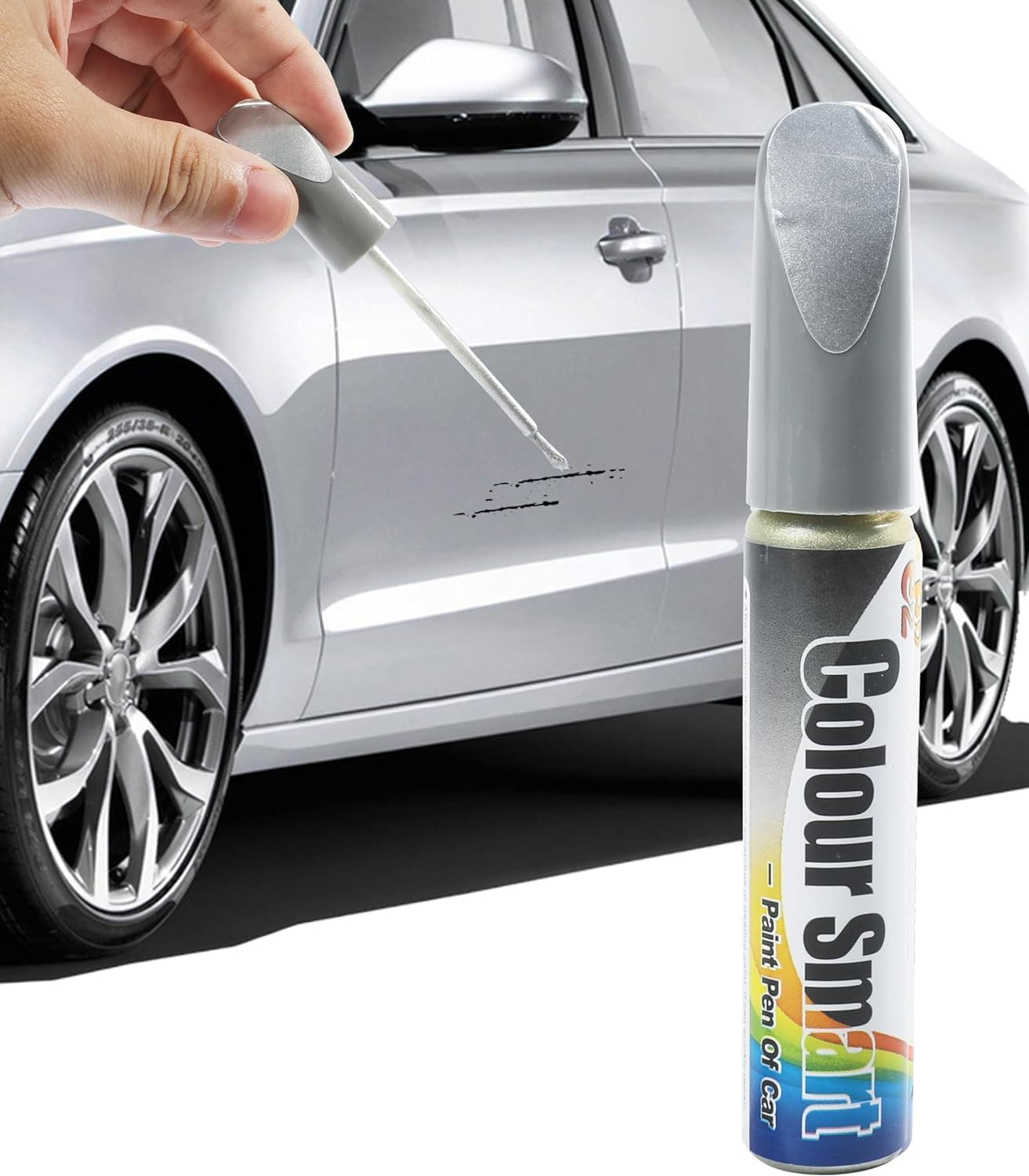 Car Scratch Remover Pen, 2025 New 2 in 1 Car Paint Scratch Repair, Upgrade Cars Scratch Remover Paste, Effective Scratch Repair Pen for Cars, Automotive Scratches Paint Pen (Gray) - Gray image number 4