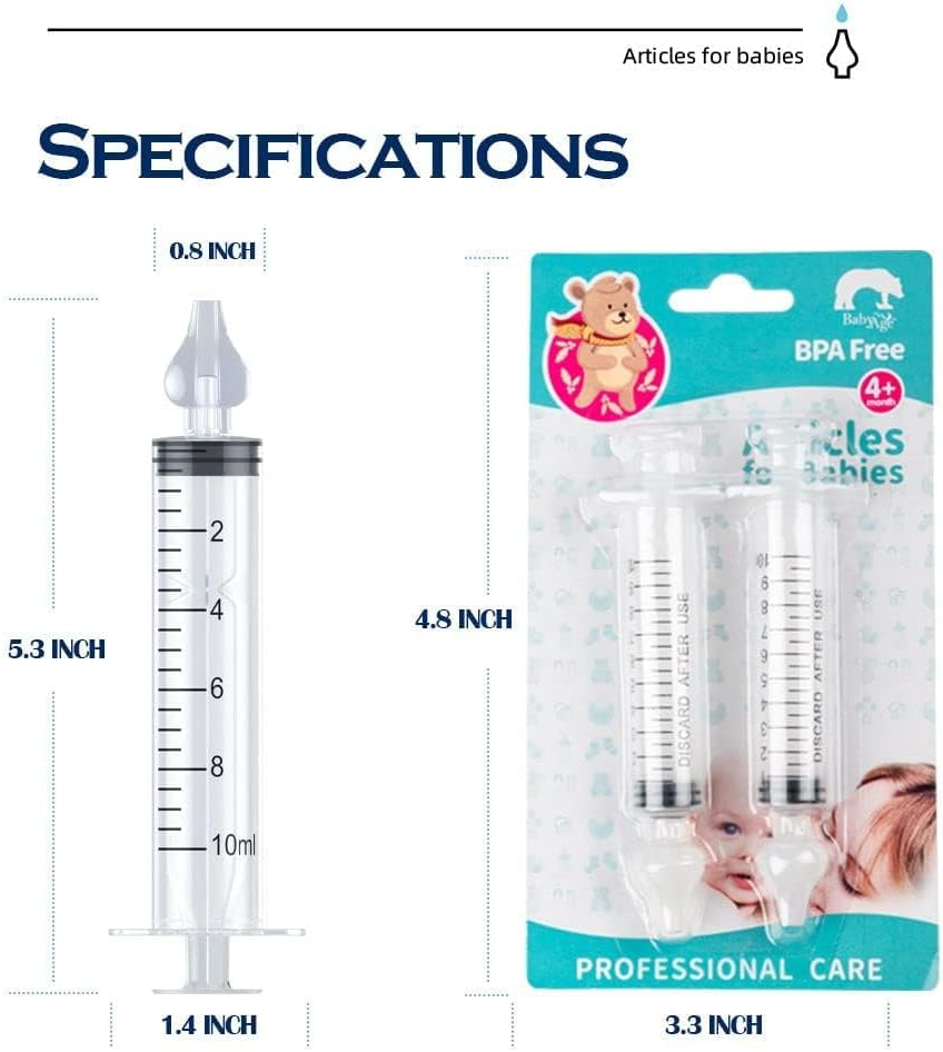 Nasal Aspirator, Baby Nasal Syringe, Portable Baby Nose 10ML Saline Nasal Spray, Safe and Comfortable Nasal Douche, Quick Rinse Portable Nose Cleaner image number 2