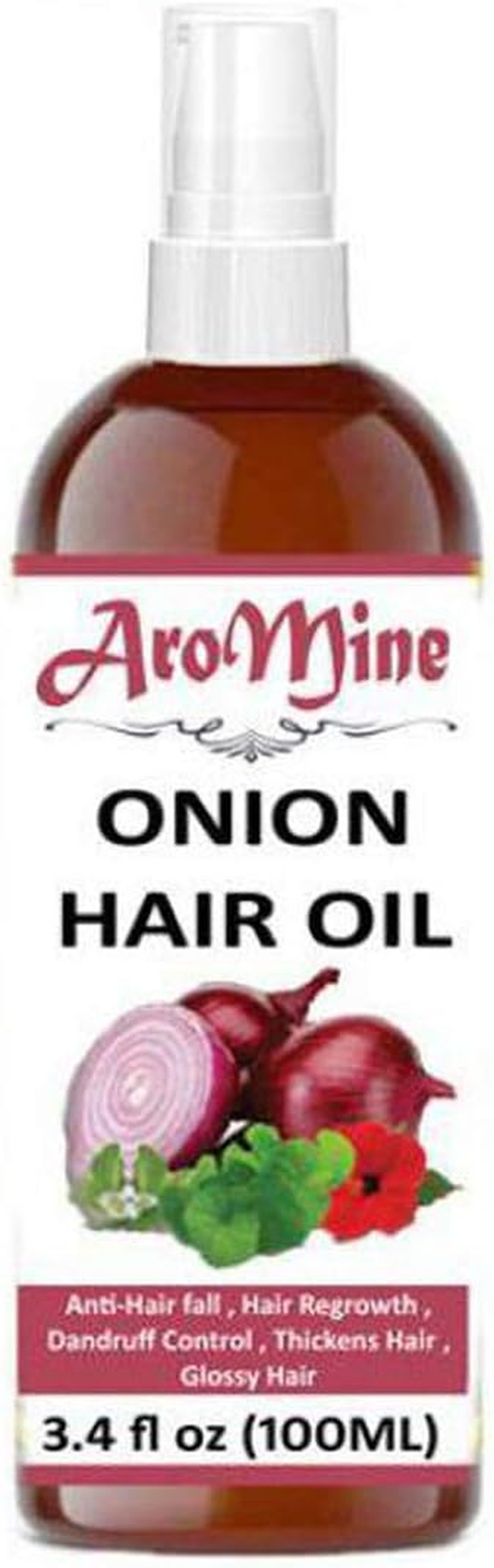 Aromine Natural & Organic ONION Oil for Hair Growth- No Mineral Oil, No Silicones, 100Ml image number 2