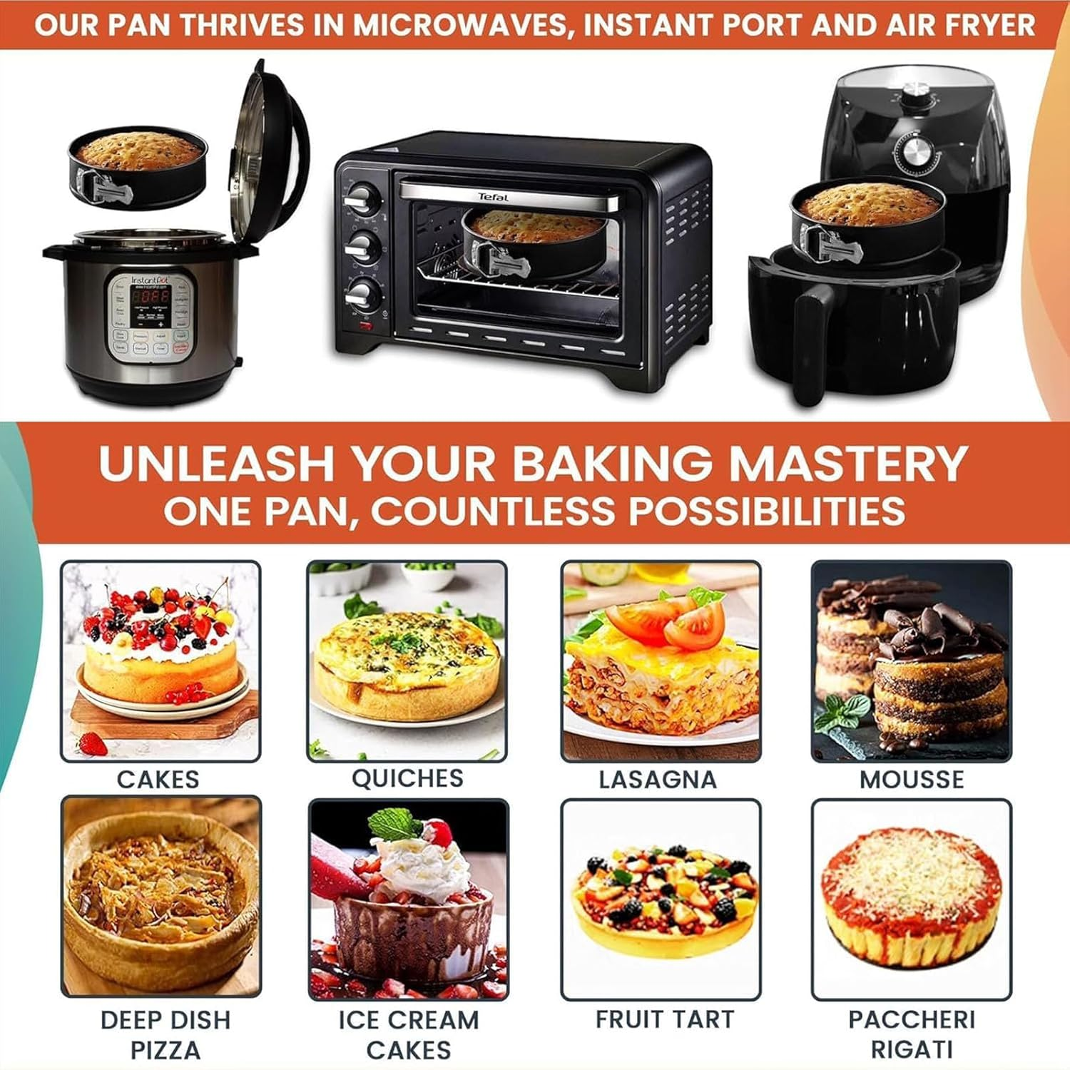 YAKESD 3Pcs Cake Pan Set with 2 Gloves - Non-Stick round Cake Pans for Baking, Cheesecake Pan with Removable Base - Set of 3 (12Cm, 18Cm, 22Cm)