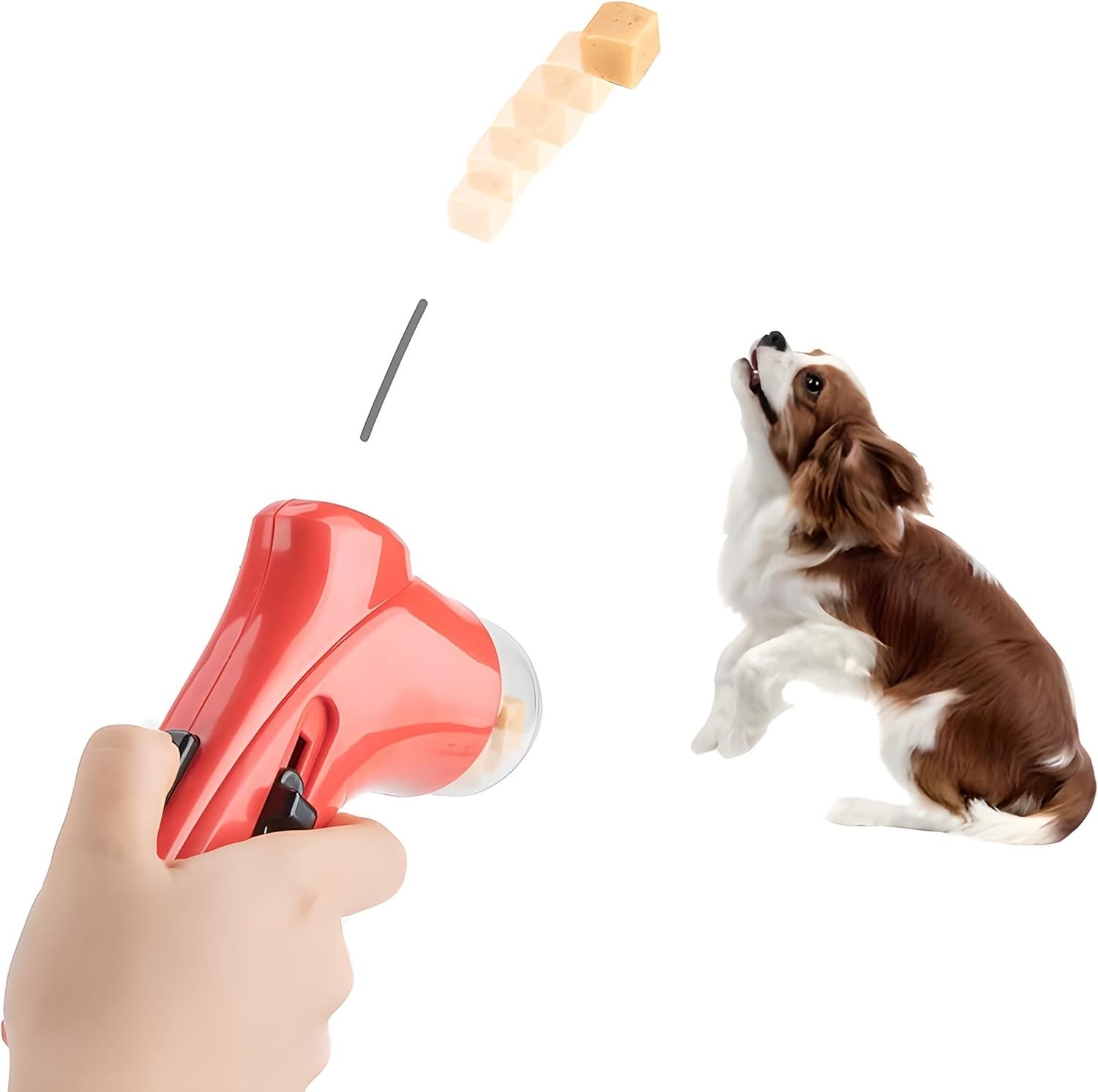 Tasmegol Cat Treat Gun Shooter Interactive Pet Food Snack Dispenser Launcher Toy for Cats Dog （Red） image number 6