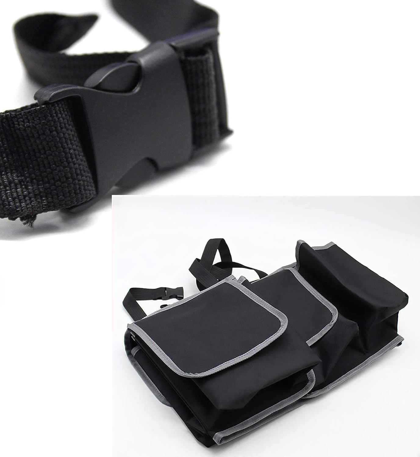 Car Trunk Organizer Bag with Lid, Rear Suspension Organizer Bag with 4 Pockets and 3 Adjustable Straps, Waterproof PVC Folding Large Waterproof Organizer Bag, Car SUV MPV Interior Accessories image number 1