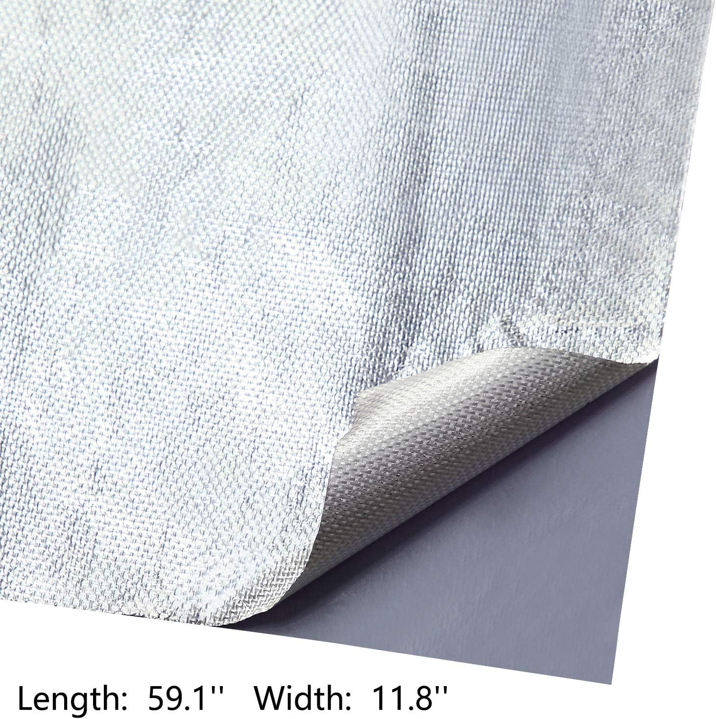 BBTO Heat Reflective Sheet Adhesive Backed Aluminized Fiberglass Heat Shield Tape Protection Barrier Heat Shield Resistant Material for Hose and Auto Use Heat Insulation Sheet(Silver, 12 X 60 Inch) image number 4
