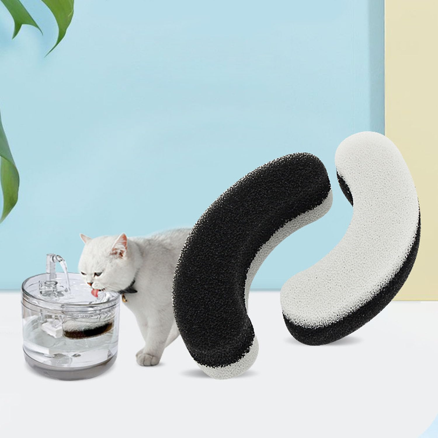 ANBOO Replacement Filter for Drinking Fountain, Pack of 12 Cat Fountain Filters for WF050TP Cat Fountain and &lrm;HA-CH-PE1 Cat Drinking Fountain Replacement Filter with Resin and Activated Carbon For image number 2