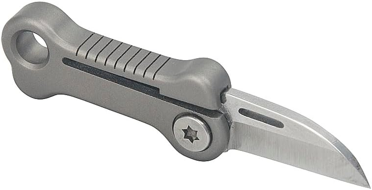 Tungyi Mini Folding Pocket Knife, EDC Tiny Package Knife, 0.8" Stainless Steel Blade with Titanium Handle, Ultra Compact and Lightweight image number 1
