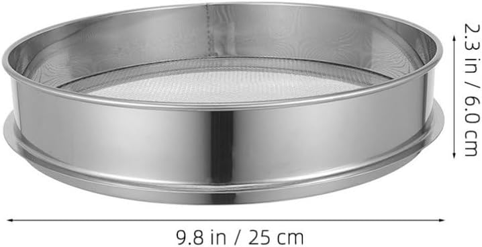 Milisten Garden Soil Sifter Stainless Steel Soil Sieve 10 Inch Handheld Strainer for Sifting Compost Potting and Removing Stones Twigs