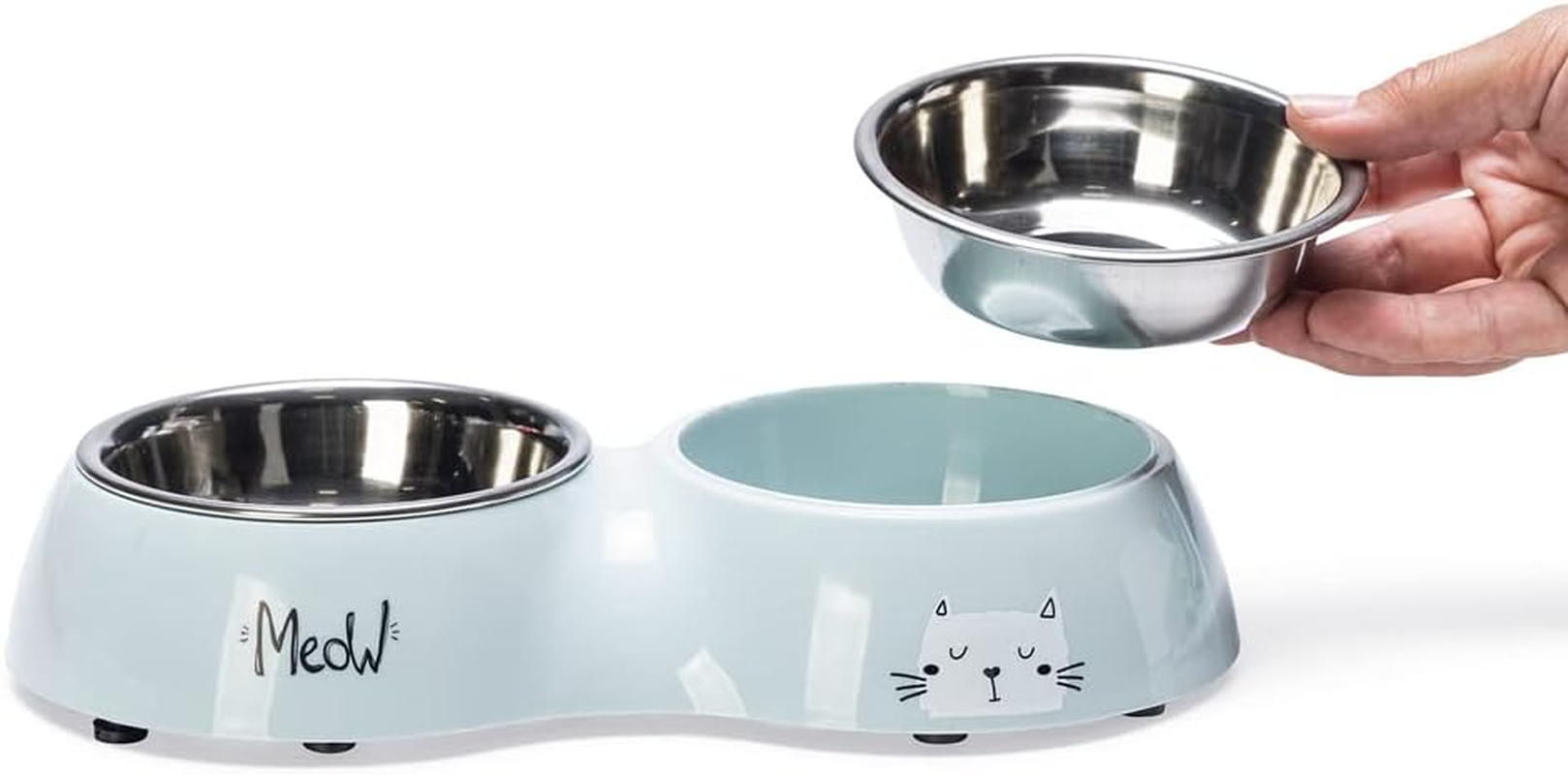 Karlie Rana Cat Bowl Dinner Set 2 Light Blue 522654 400 Ml image number 4