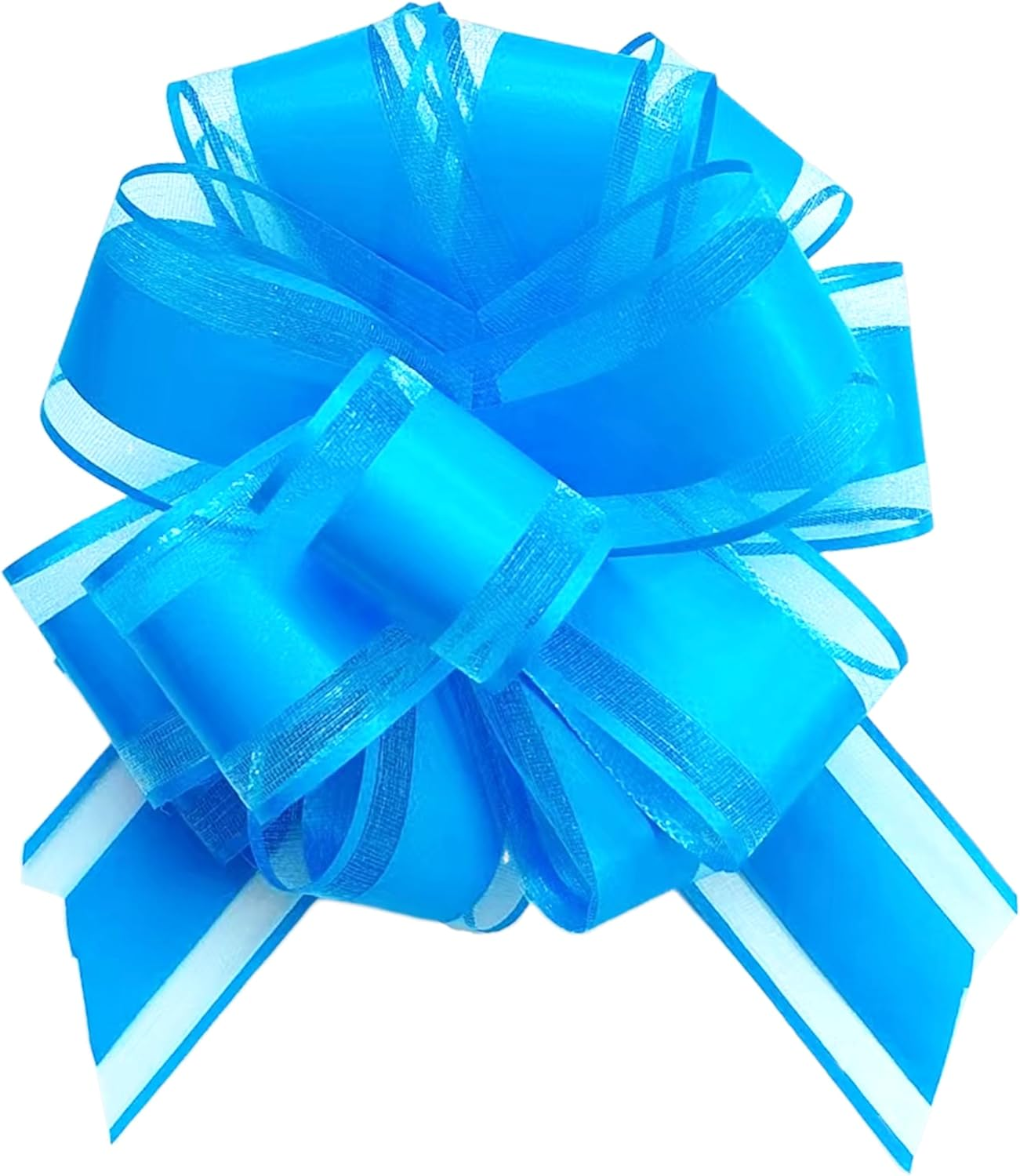 6 Inch Large Pull Bows, 6 PCS Sky Blue Gift Wrapping Bows for Wedding, Christmas, Birthday Party Decorations, Gift Boxes, Basket & Flower Decor image number 2