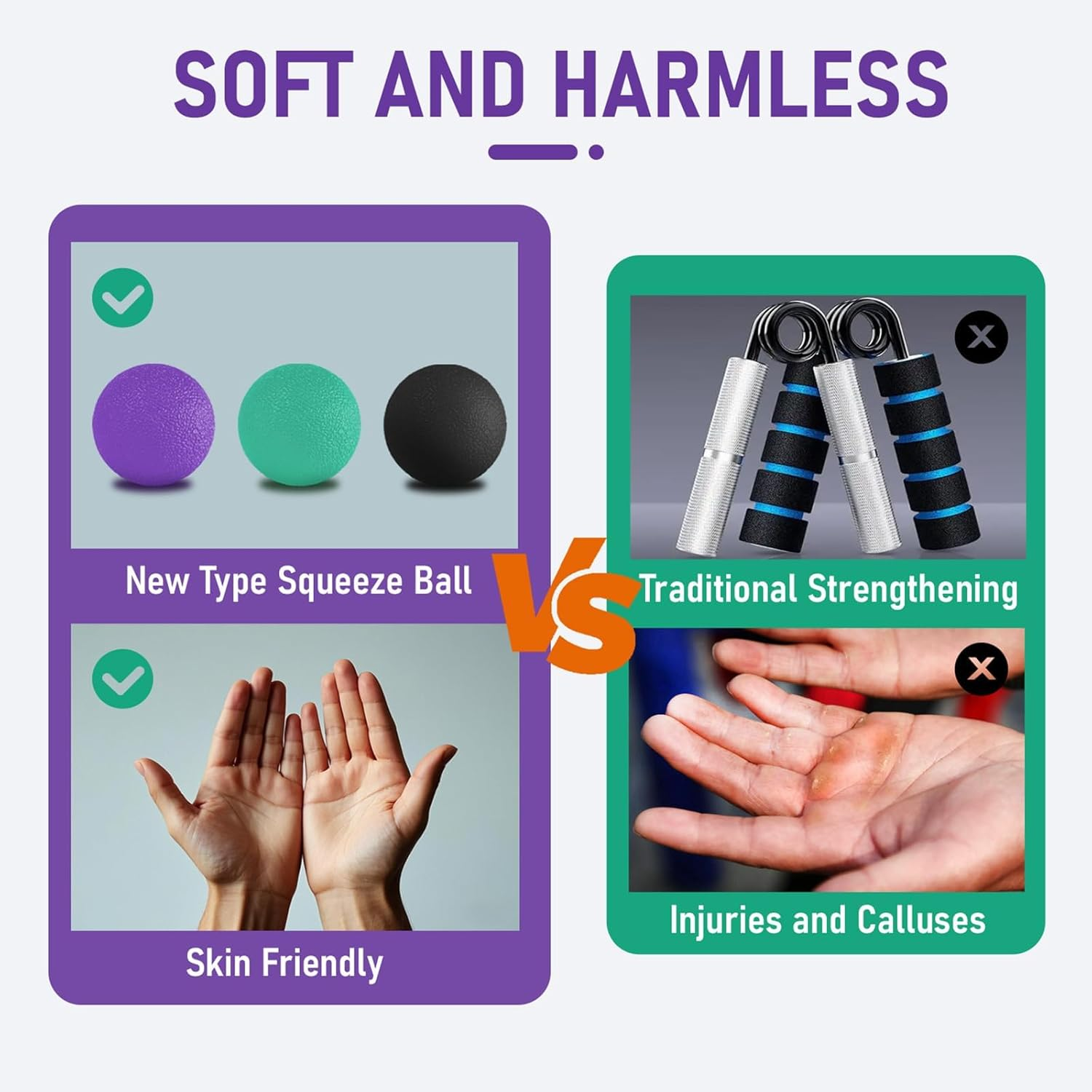 3 Pack Stress Balls for Adults, Squeeze Balls for Hand Therapy, Hand Strengthening Devices with Different Resistance Levels for Finger Forearm Wrist Exercise Relaxation and Pain Relief image number 1