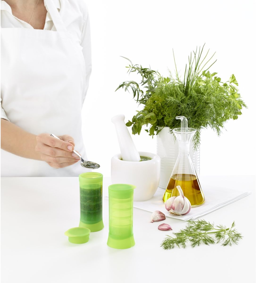 Lekue 0202400V09U004 Plastic Herbs Storage Container, Green, 0202400V09U004