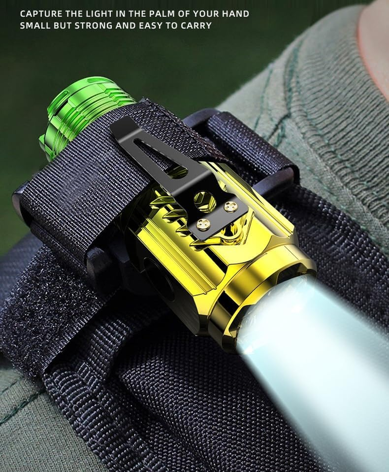 Rechargeable Mini Flashlights,Bright 3 LED Flash Lights, Small EDC Flashlight with Belt Clip, 5 Lighting Modes Portable Rechargeable Flashlights for Camping Home (2, Black) image number 4