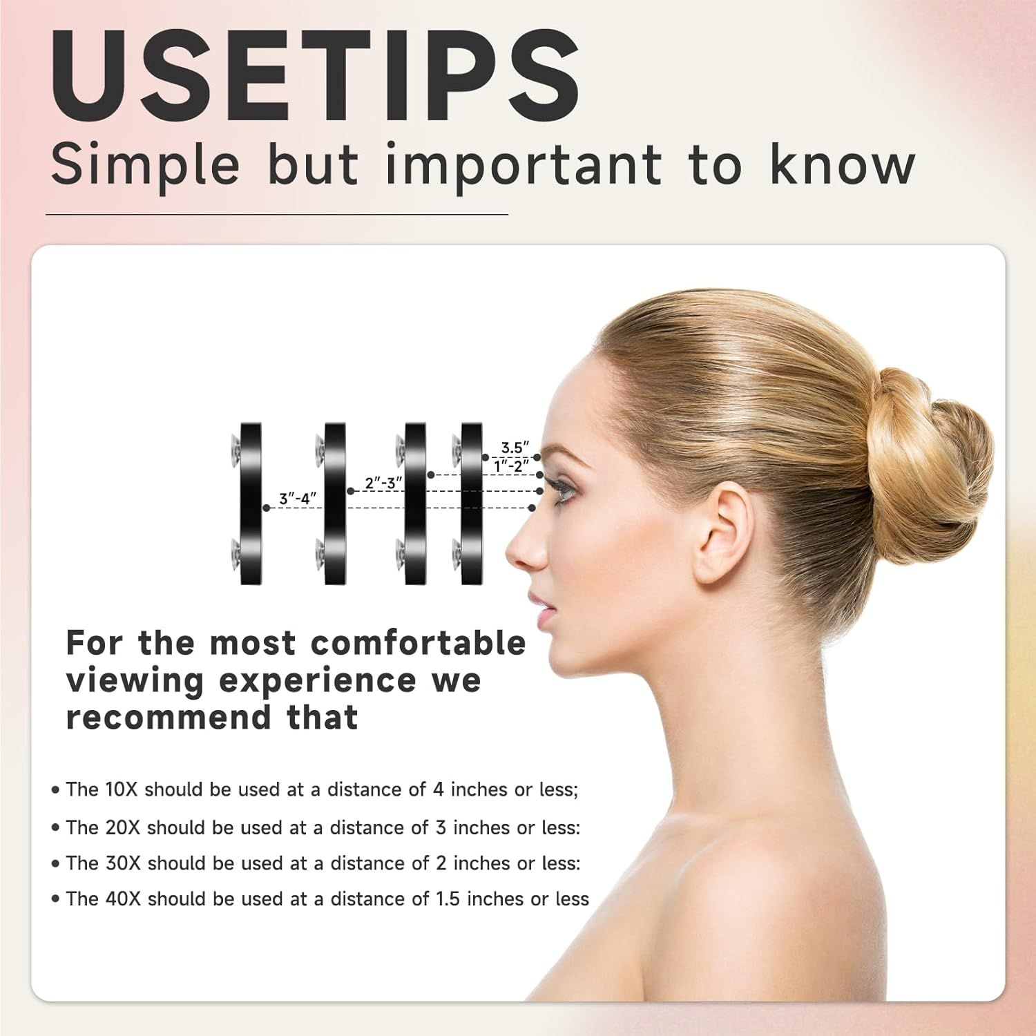 TELAIN 30X Magnifying Mirror for Travel with Handle, Double-Sided 1X/30X Magnification Hand Mirror for Makeup image number 1