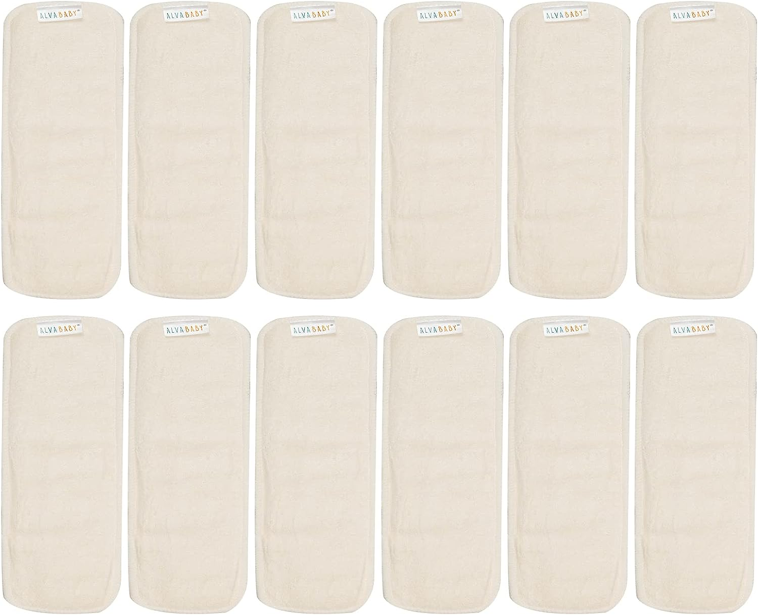 ALVABABY 12PCS Newborn Cloth Diaper Insert 4-Layer Bamboo&Microfiber Insert for Baby Boys and Girls 12SMB-AU image number 5