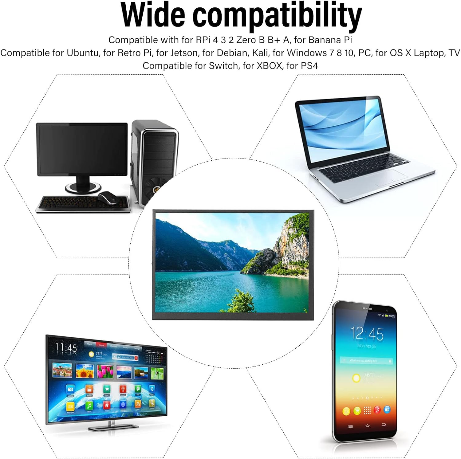 8.9 Inch Portable Touchscreen Monitor, Type-C Gaming Display for Laptop, for Xbox, for Banana Pi, Travel Second Screen image number 3