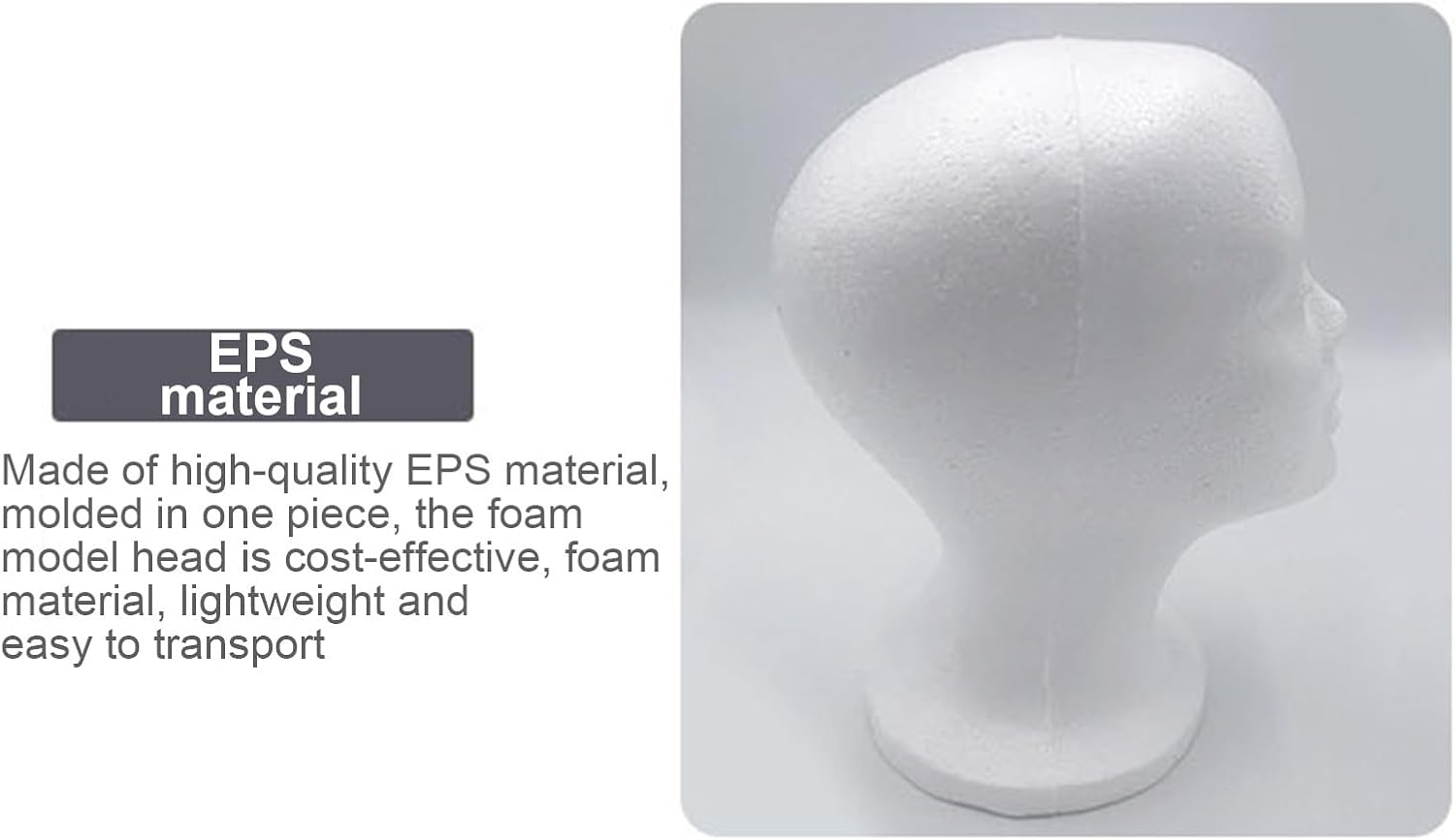 Female Styrofoams Head | Foam Heads for Wigs | Polystyrene Female Display Mannequin Head Dummys Wig Stand | Foam Mannequin Heads Display Rack White for Styling Fascinator Hats Sunglasses Scarves image number 2