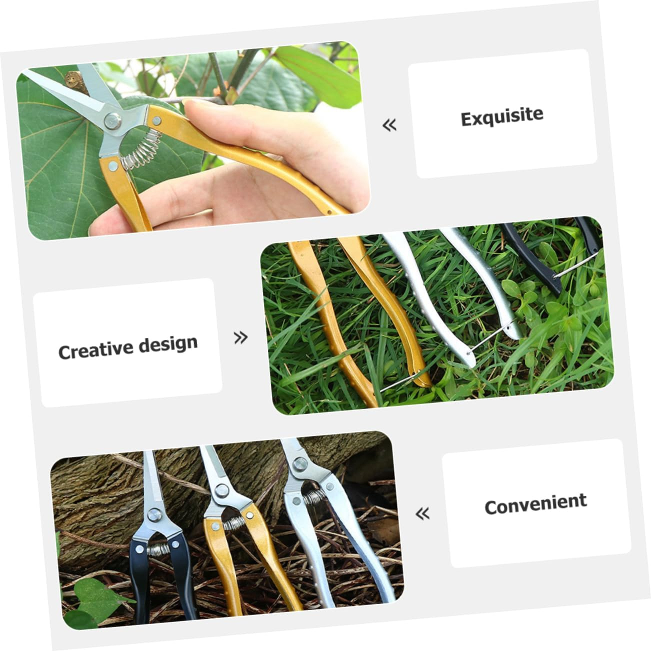 HOMOCONO 2Pcs Garden Shears Pruning Shears for Tree Trimming Plant Trimmers Pruners for Flower Gardening and Plant Care image number 4