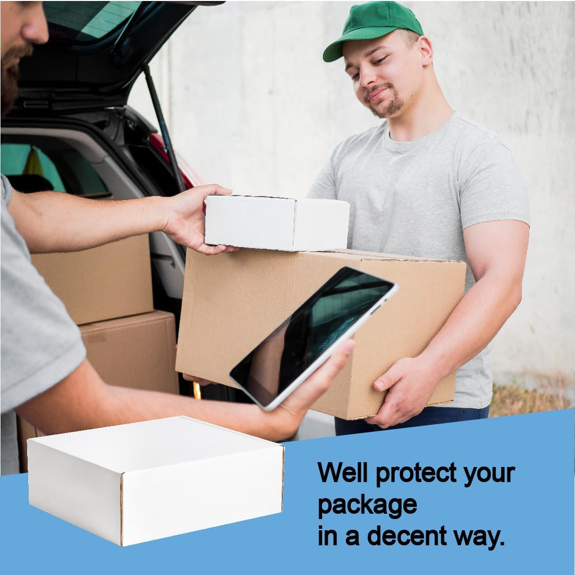 25 Packs Small Shipping Boxes 15X15X5 Cm for Small Business Box Mailers, White Corrugated Packaging Boxes Sturdy Mailing Boxes and Shipping for Jewelry, Gifts, Christmas or Bridal Proposal Boxes image number 1