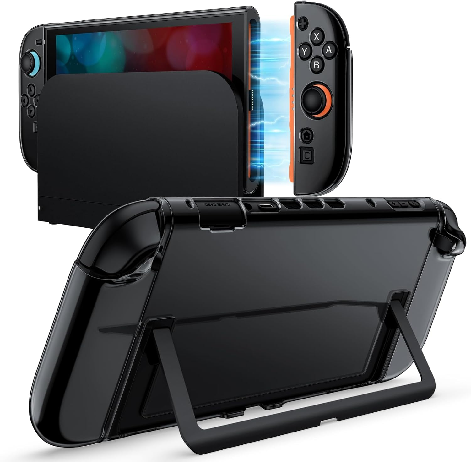 Jetech Protective Case for Nintendo Switch Lite 2019, Grip Cover with Shock-Absorption and Anti-Scratch Design (HD Clear)