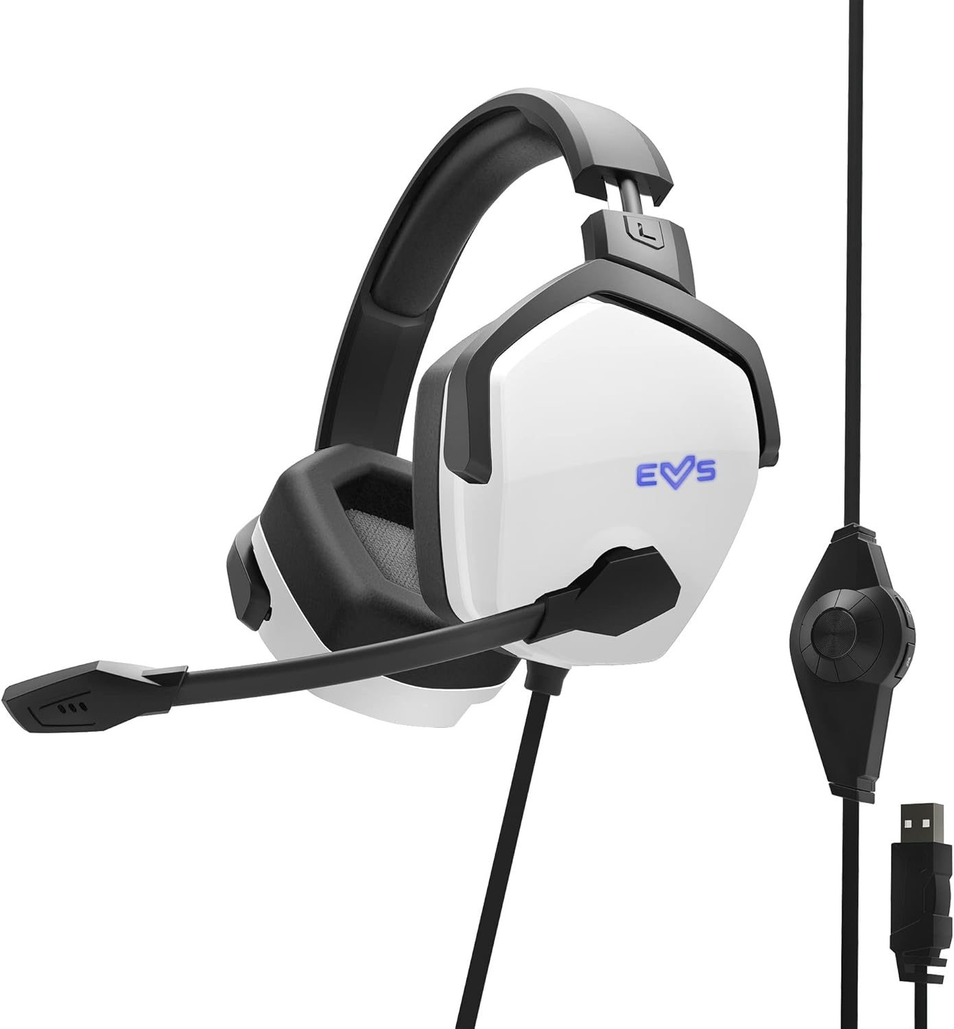 Energy Sistem Gaming Headset ESG 4 Surround 7.1 White (Headphones LED Lighting, 7.1 Surround Sound, Ear-Comprehensive Leather Ear Pads) - White - Esg 4 White image number 5