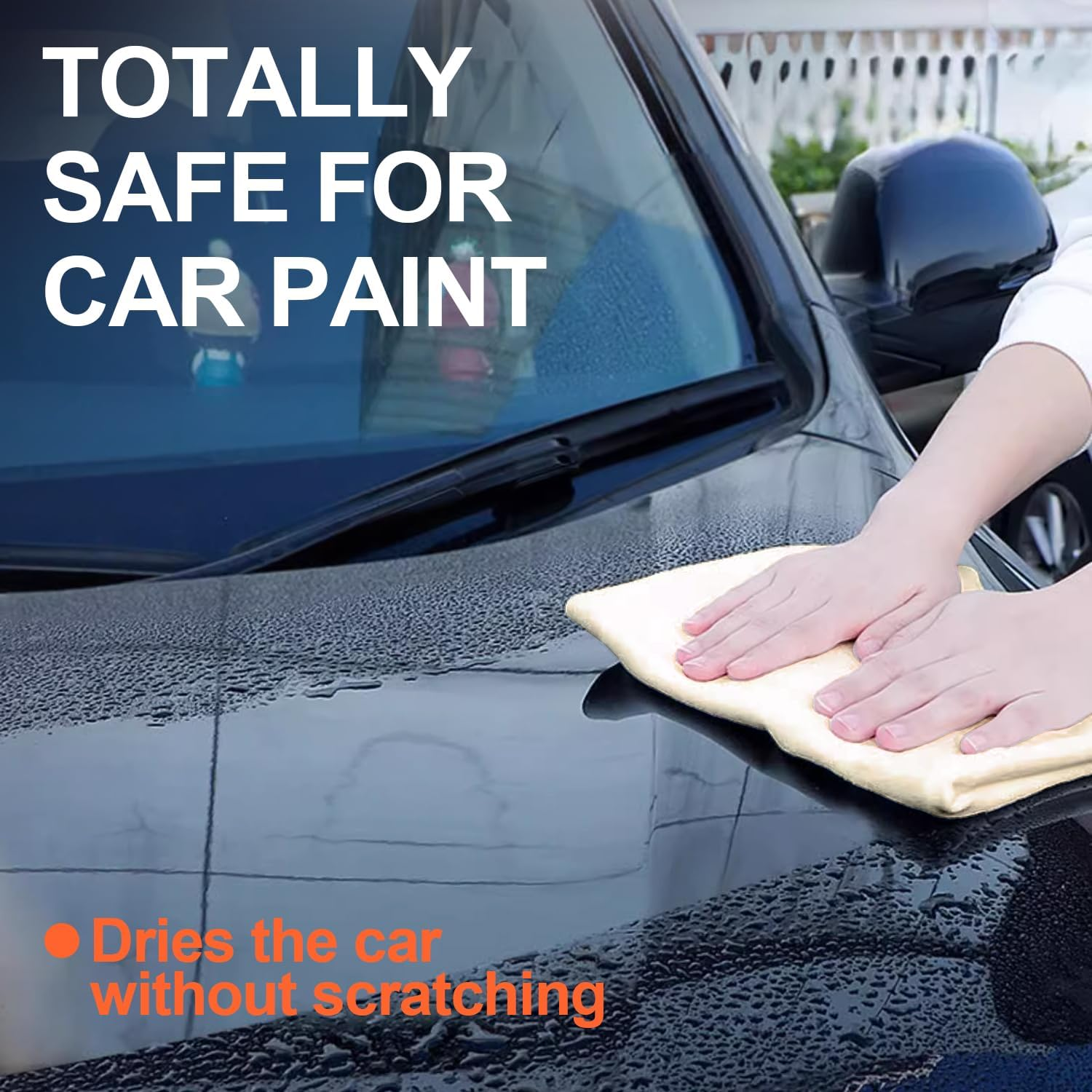 Car Drying Towel,Premium Chamois Drying Cloth Shammy Towel for Car,2Pk (25&rdquo;X17&rdquo;) Super Absorbent Reusable Chamois Towels by H HOME-MART (Blue+Purple) - Blue+Yellow image number 5