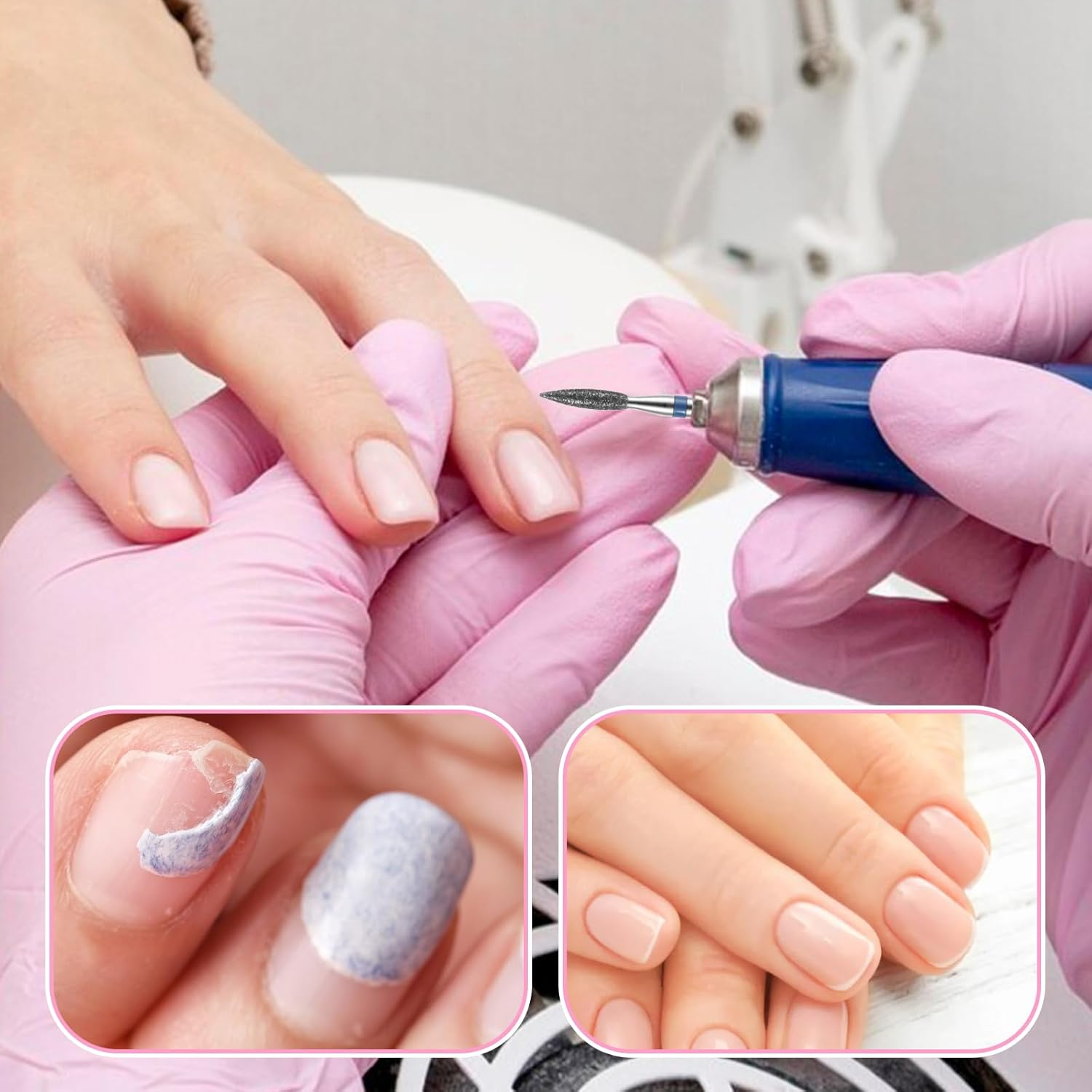 10 Pcs Diamond Flame Cuticle Drill Bits with Case 3/32'' Cuticle Clean Drill Bit Cuticle Nail Drill Bits Electric Nail File Machine Cuticle Bit Manicure Pedicure Polishing Kit for Nail Salon Manicure image number 2