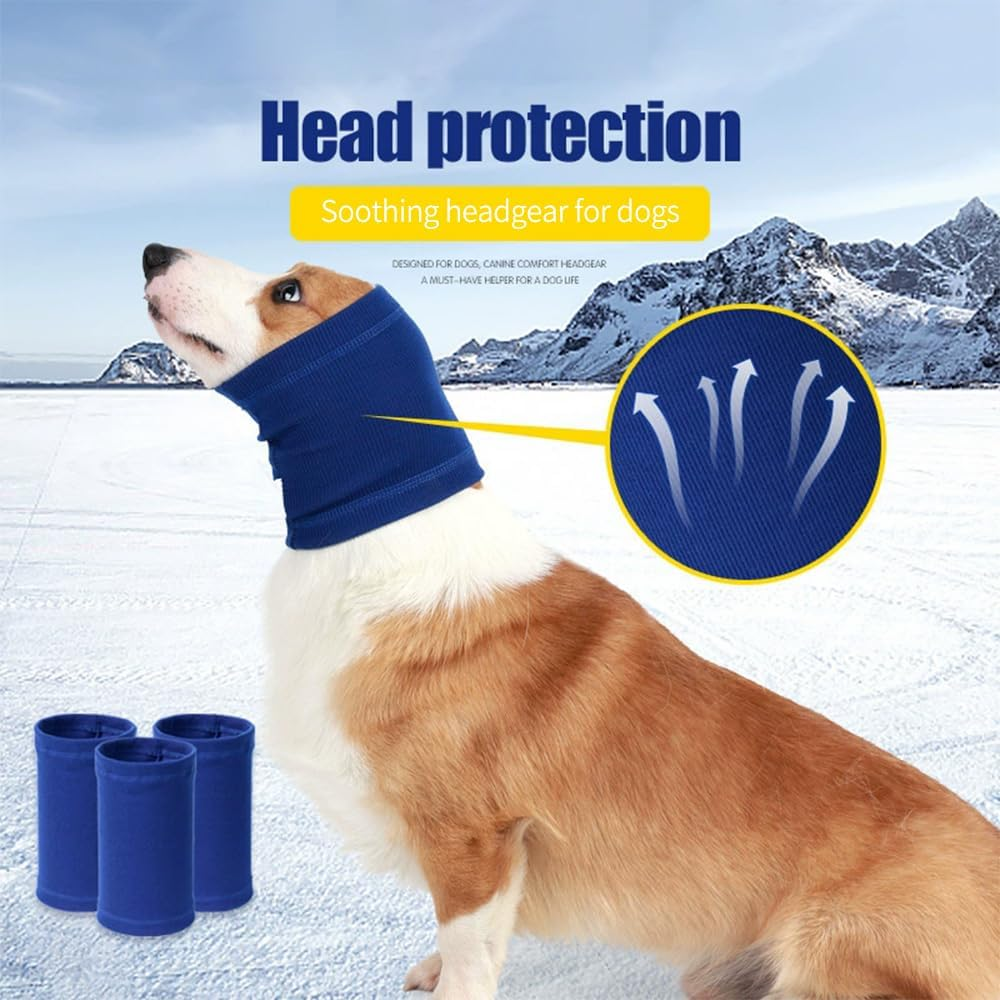 Dog Ear Wrap, Quiet Dog Fireworks Muffs, Ears Covers Hood for Noise Bath,The Grooming and Force Drying Pet Ears Protector and Warmer - M image number 1