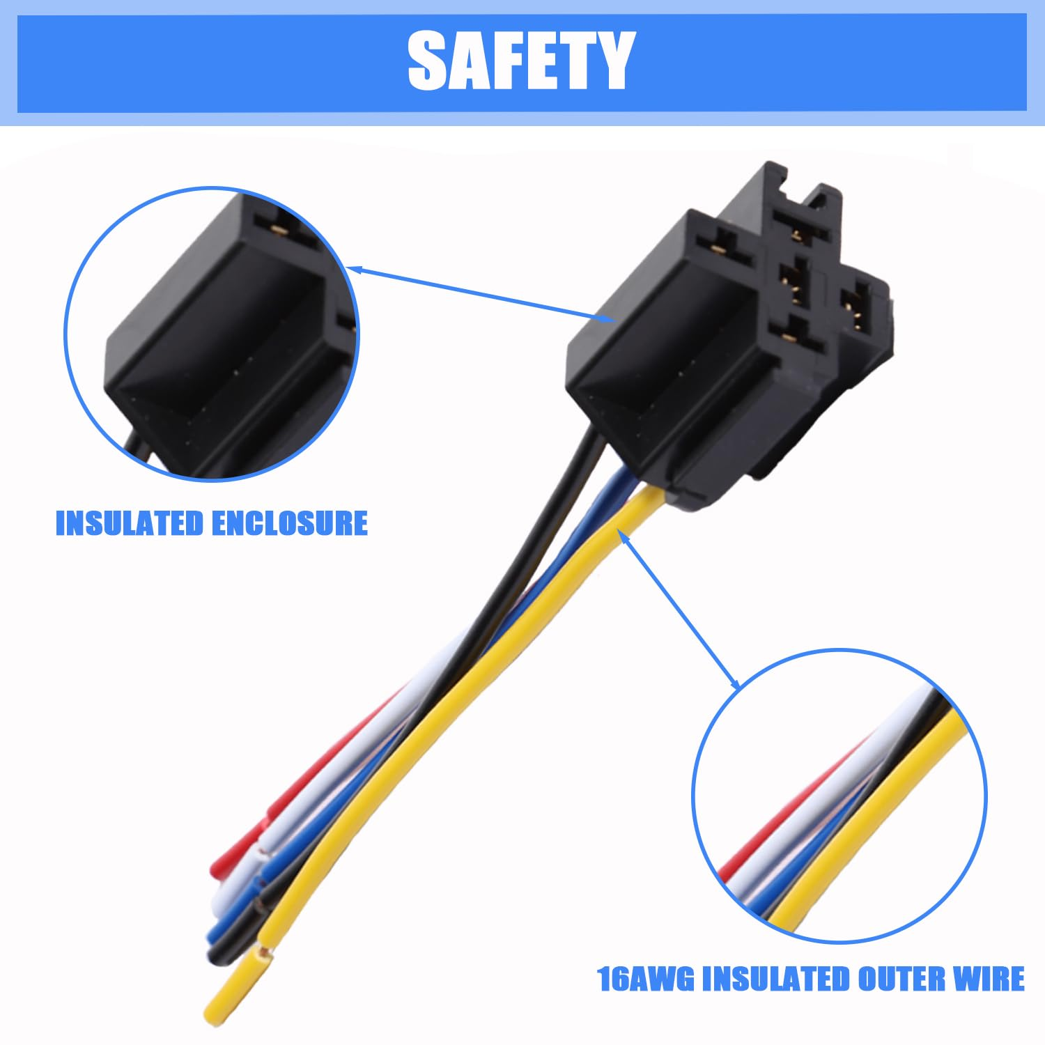 Aikoolwer Automotive Relay Switch Harness Kit 24V 40A SPDT 5 Pin Waterproof Heavy Duty Tinned Copper Wires Bosch Style Car Truck Boat Motorcycle image number 1