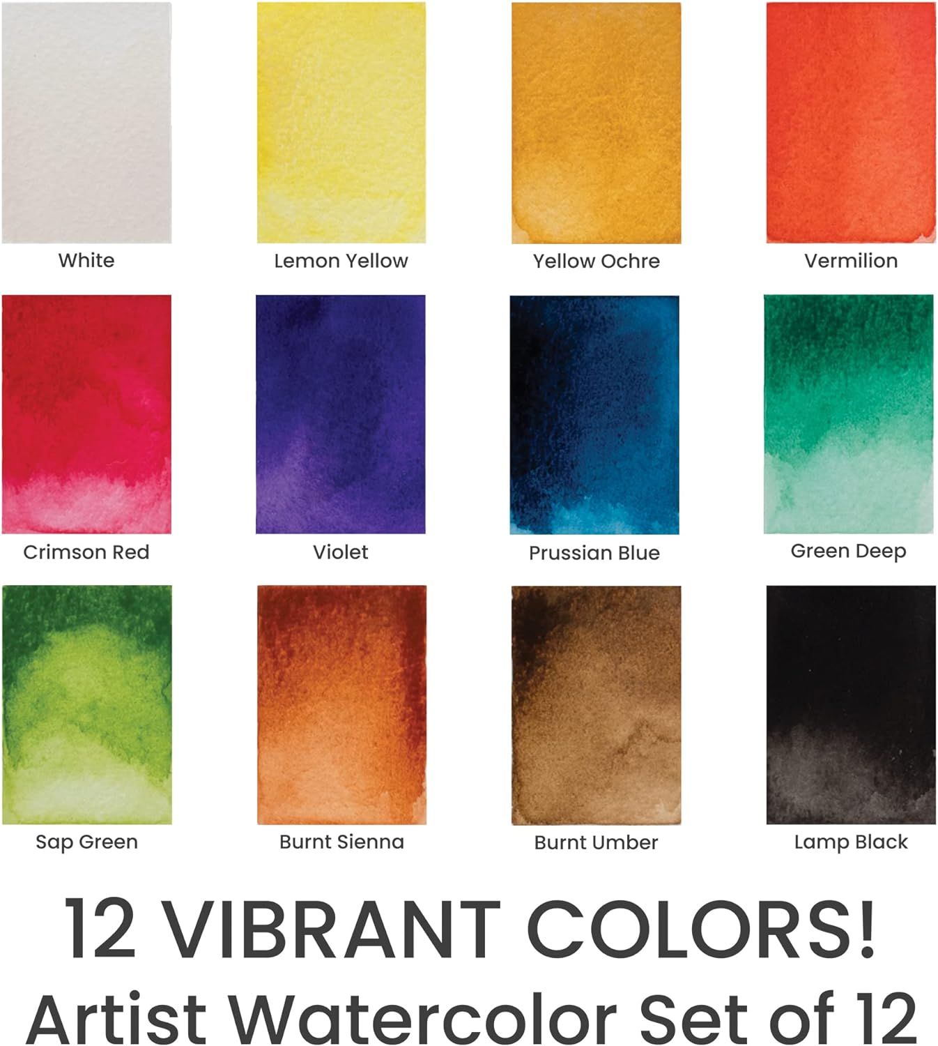 Marie'S Student Watercolor Set, Extra Fine Highly Pigmented Paint Set - 12Ml Tubes - Assorted Colors - [Set of 12]