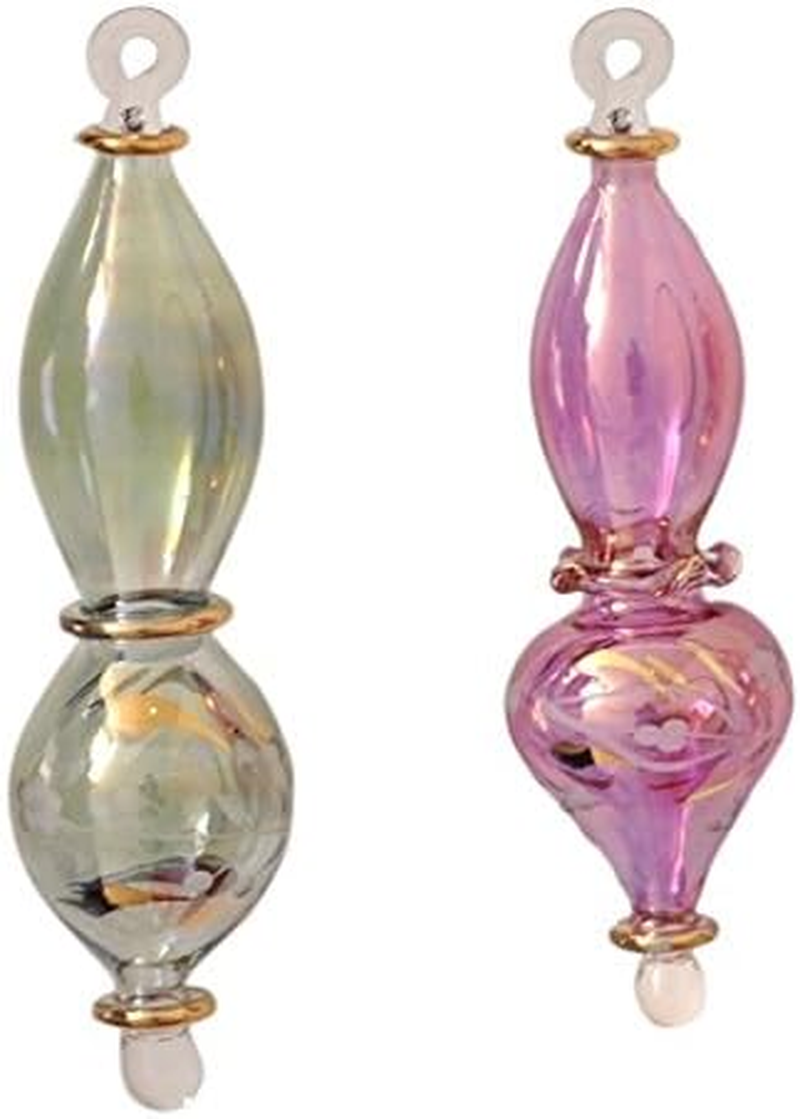 Craftsofegypt Set of 6 Egyptian Hand Blown Glass Christmas Ornaments Vintage Style for the Tree image number 2