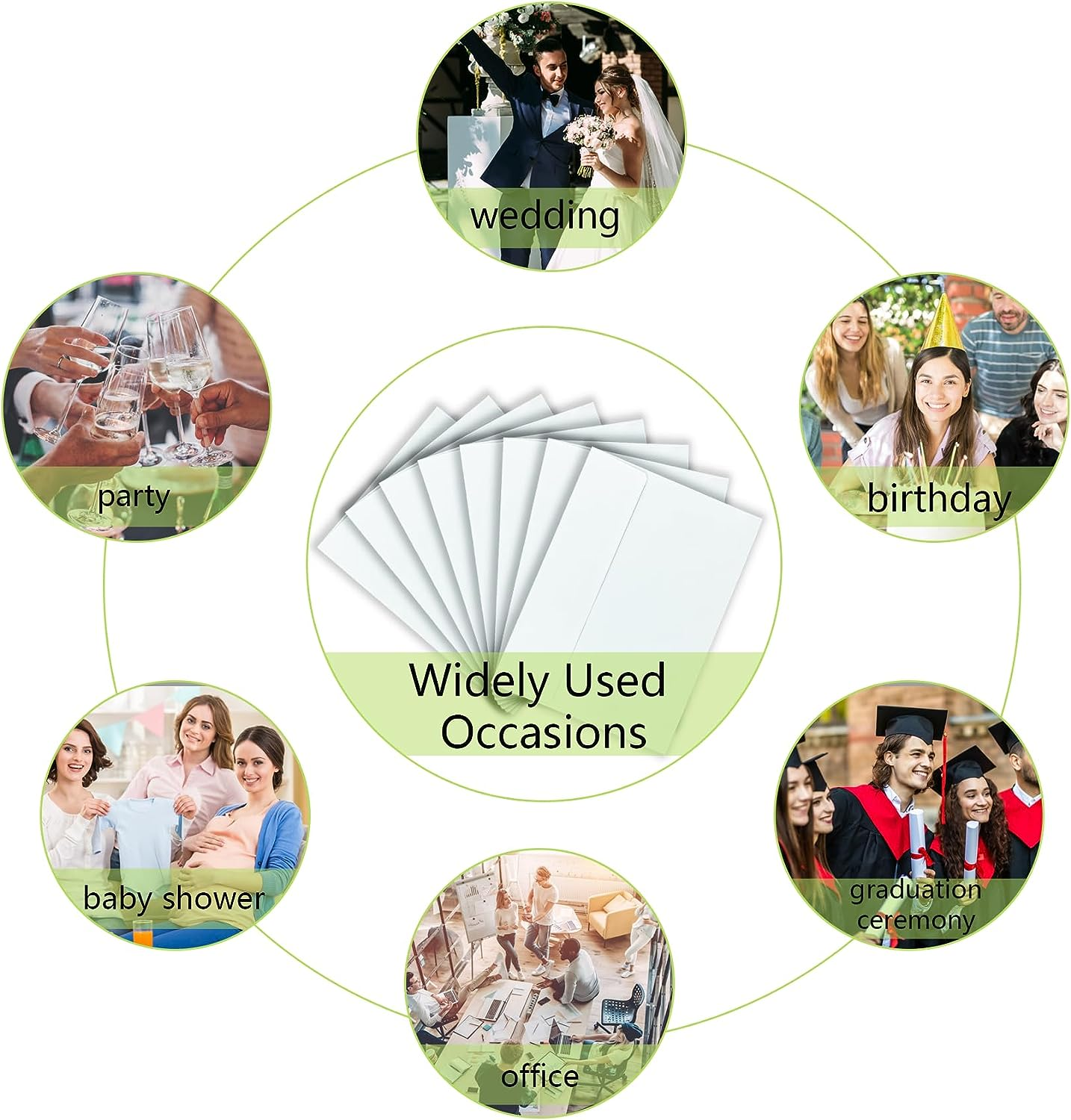 AUXIN A7 Envelope -36 White Self-Adhesive Invitation Envelopes, Suitable for Weddings, Offices, Birthdays, Graduation Ceremonies, Greetings, Announcements, Baby Showers.13.3X18.4 Cm/5.25X7.25 Inches