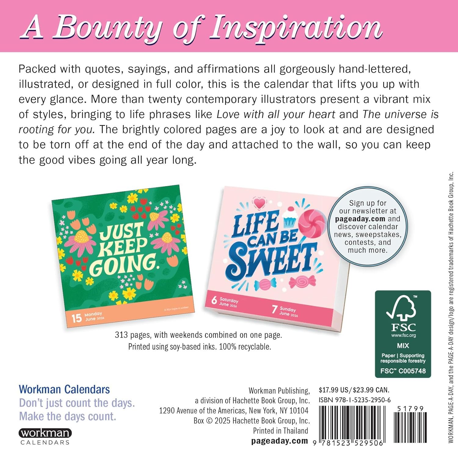 Today Is Going to Be a Great Day! Page-A-Day Calendar 2026: 365 Days of Words to Inspire and Art to Keep image number 1