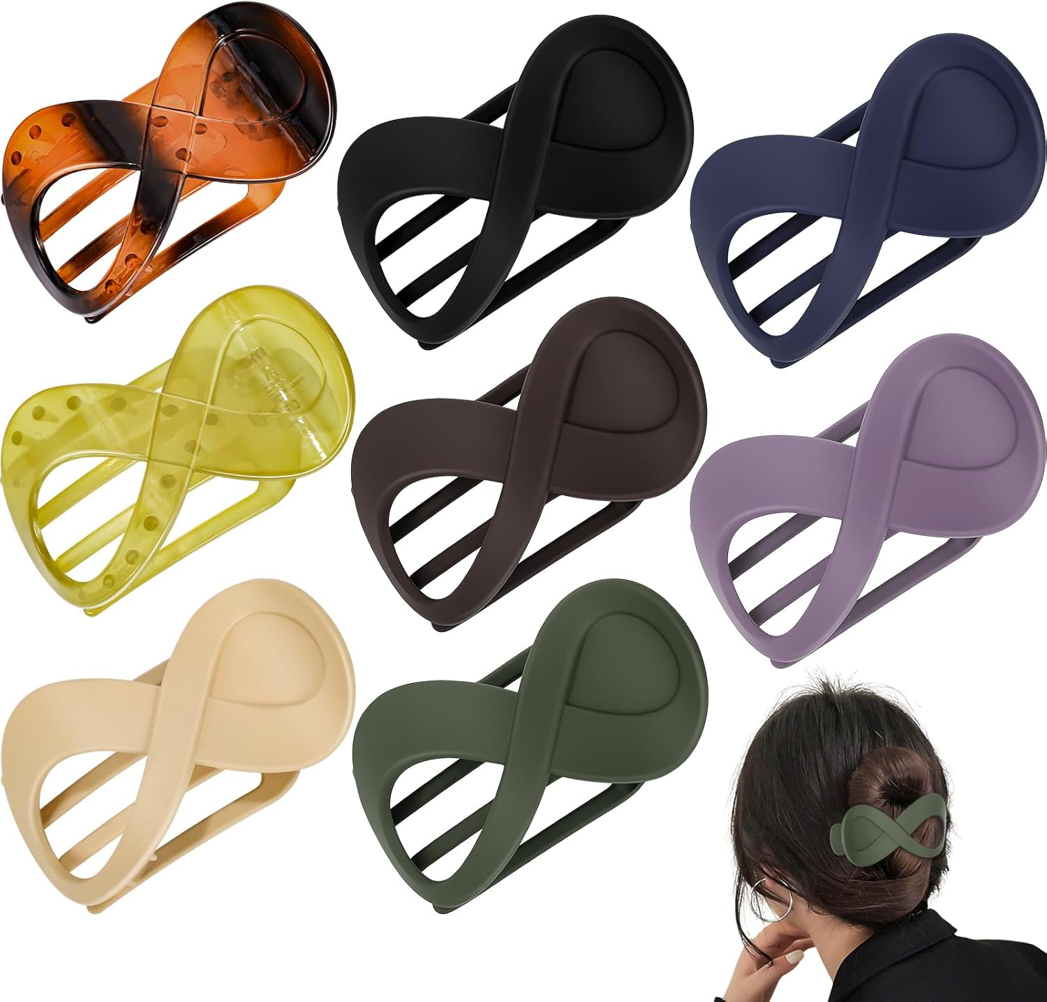 8 PCS Flat Hair Clips, French Flat Claw Clips Hair Claws for Women Girls Thin Hair image number 6