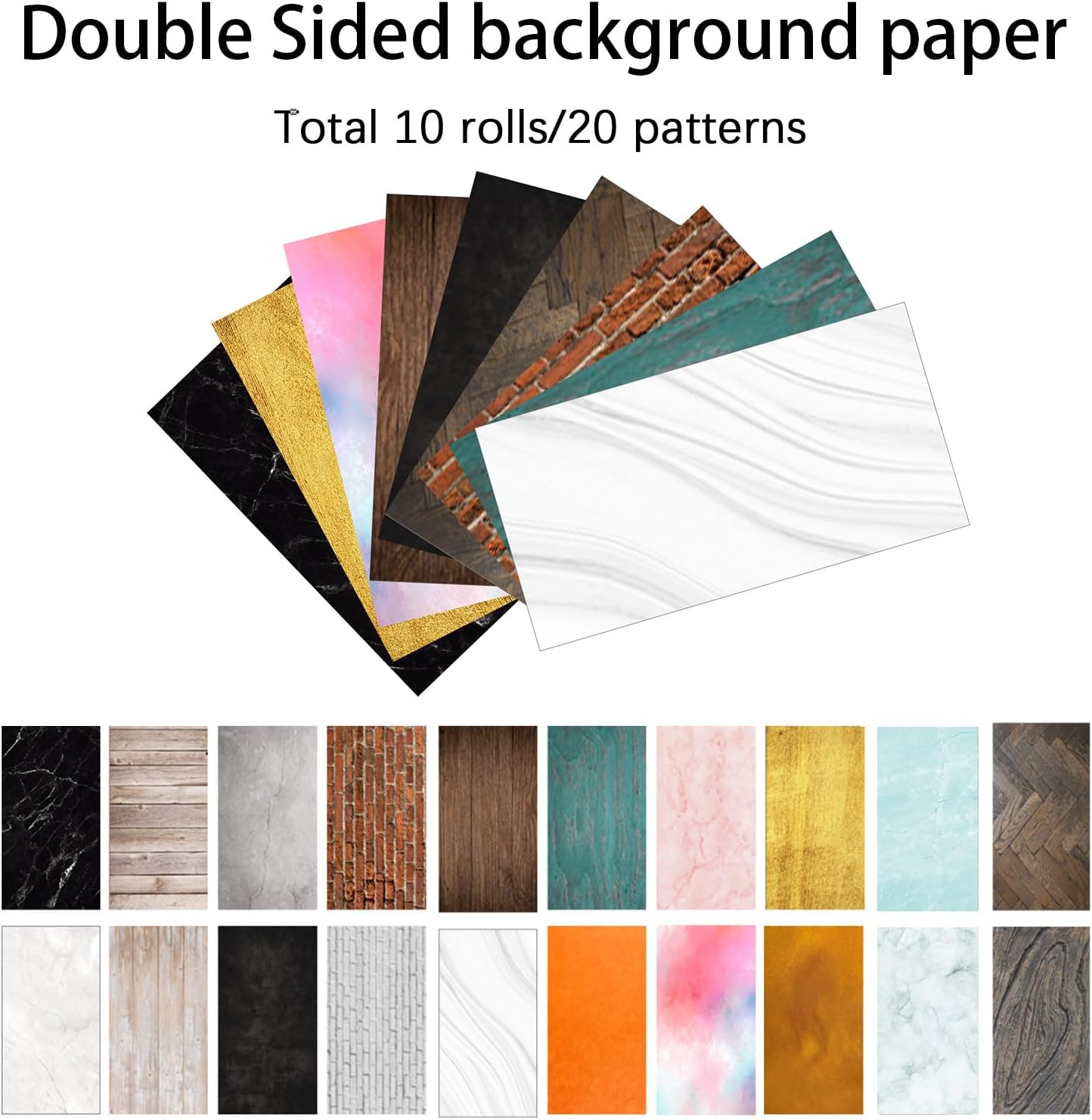 Photography Background Boards Set 30X40Cm for Small Product Photography Photo Background Reflective Cardboard+ 10 Piece Double Sided Background Paper 20 Pattern (40X30 Background Board) - Light Shadow Board image number 4