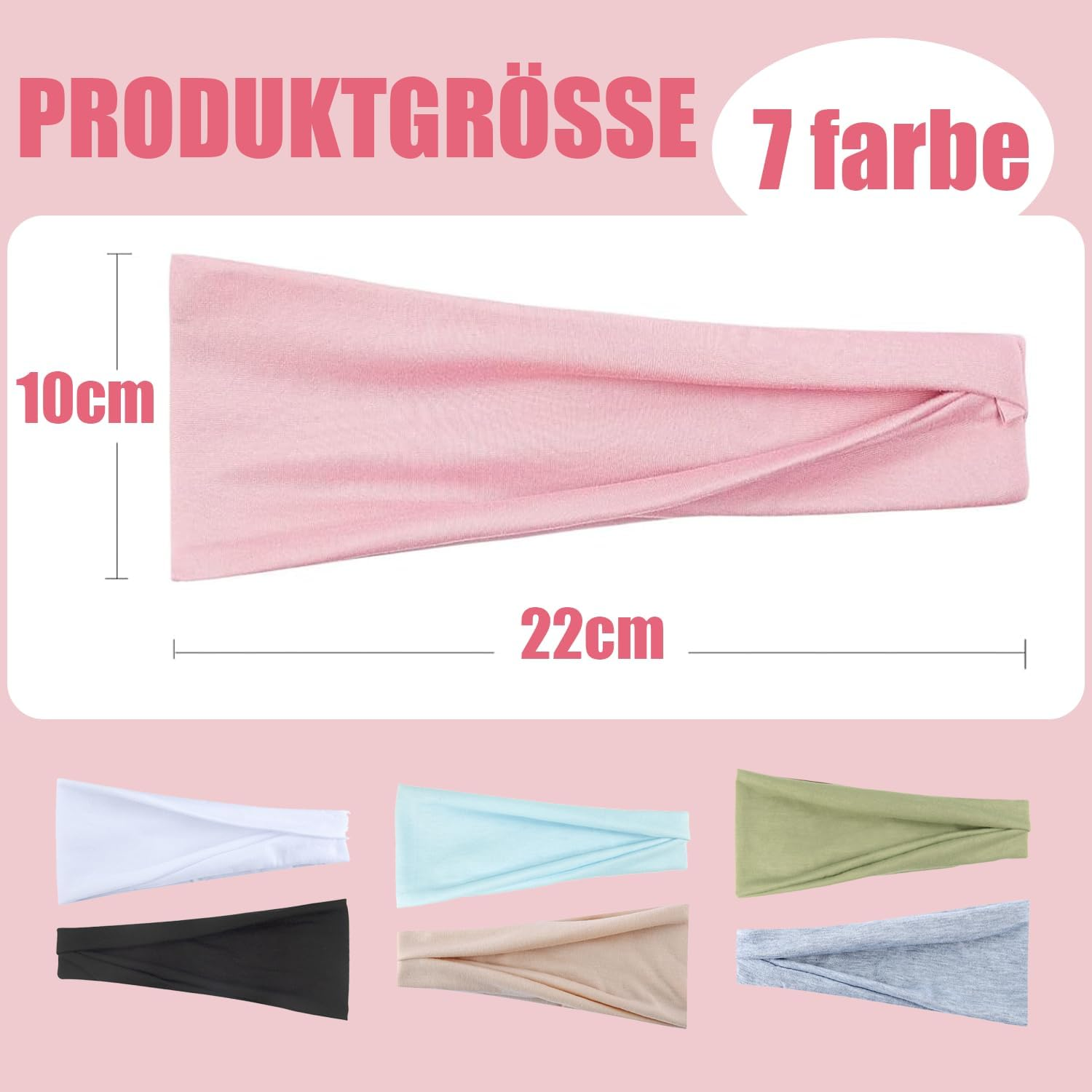 Norhogo 7 Pieces Women'S Headbands, Wide Headband, Non-Slip Hair Bands, Elastic Headband, Thin Summer Headband, Workout Yoga Exercise Headbands for Yoga, Exercise, Workout, Running, Gym, 10 Cm X 22 Cm image number 5