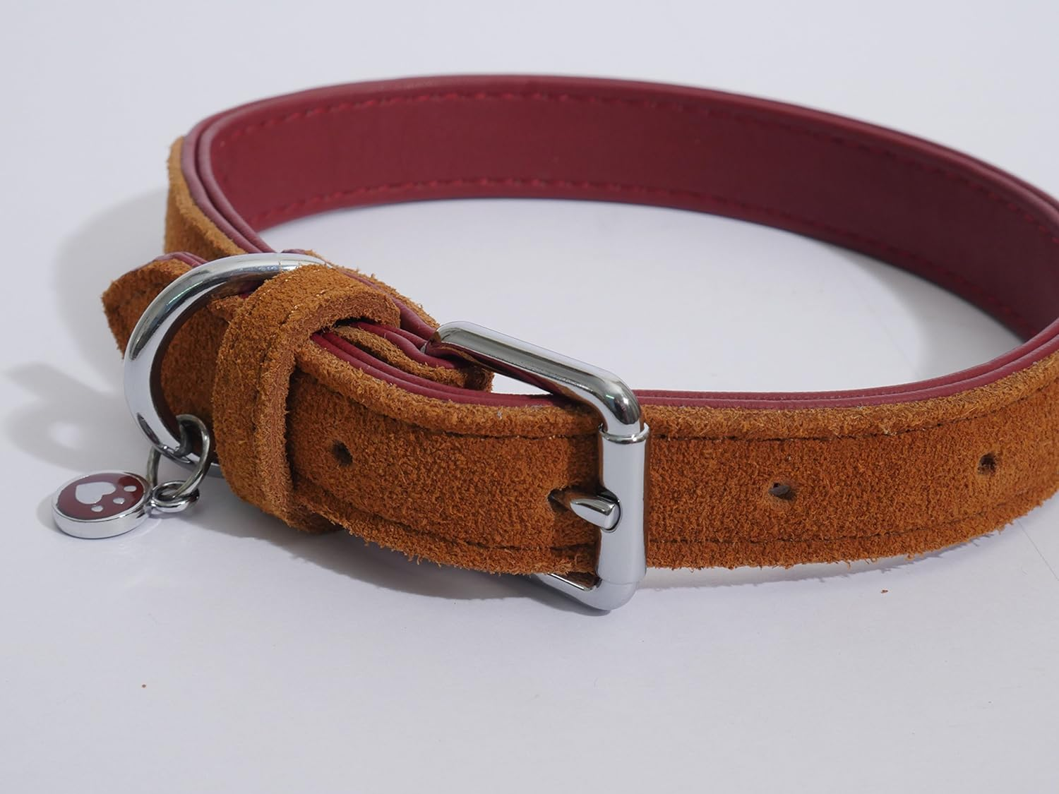 Rosewood Luxury Leather Soft Touch Dog Collar, Red, Small image number 4