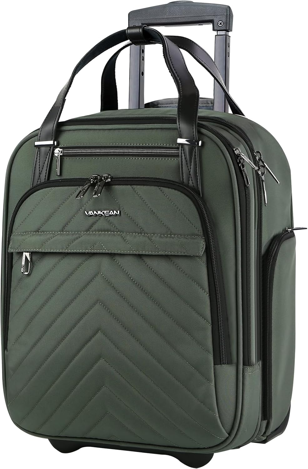 VANKEAN Carry on Underseat Multi-Functional, 16-Inch Underseater Lightweight Overnight Suitcase for Men Women