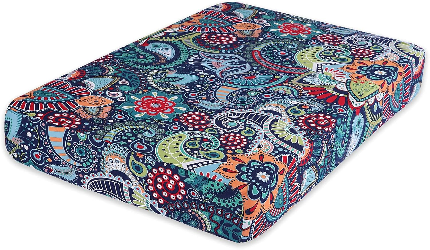 Hyha Printed Couch Cushion Covers, Floral Sofa Covers Washable for Cushion Couch, Stretch Pattern Outdoor Cushion Covers for Patio Furniture with Elastic Bottom(Back Cover L, Vintage Flower)