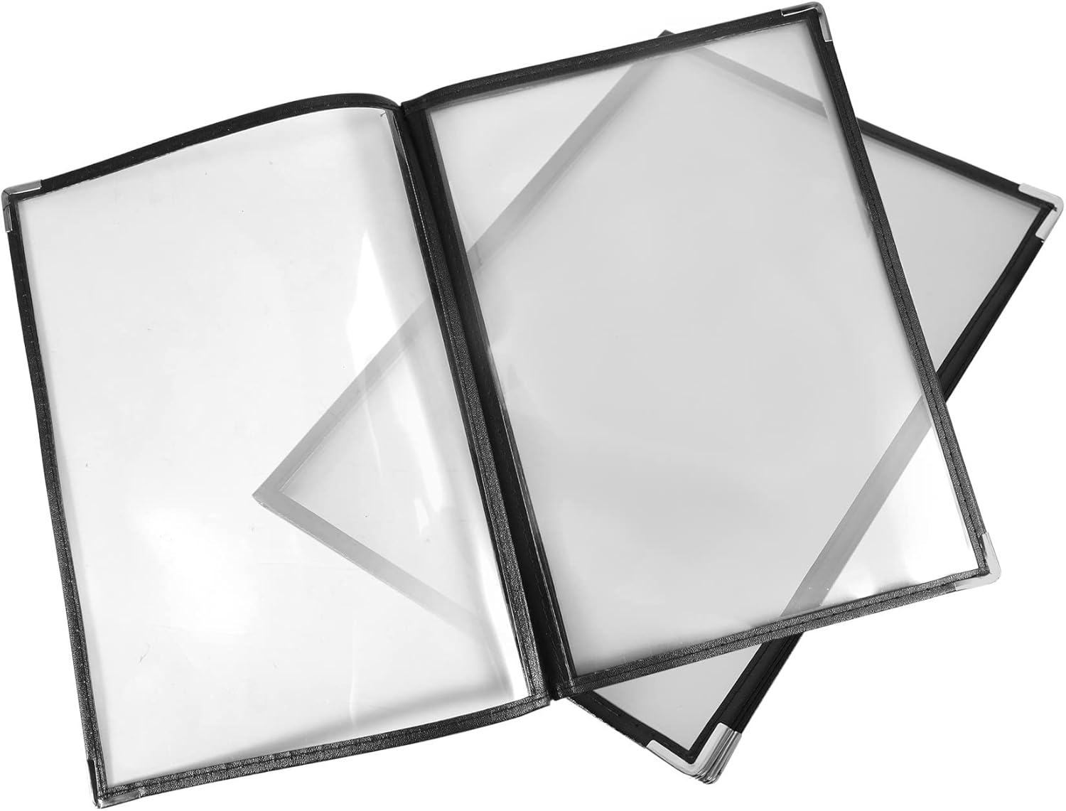 Pvcqjkd 2Pcs Transparent Restaurant Menu Covers for A4 Size Book Style Cafe Bar 4 Pages 8 View image number 3