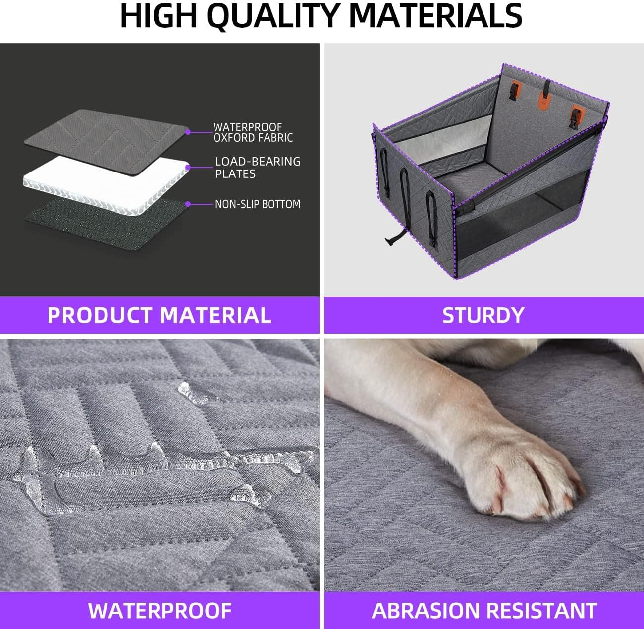 Dog Car Seat for Medium Dogs,Back Seat Extender for Dogs,Large & Small Dog Car Seat Cover for Back Seat, Dog Hammock for Car Back Seat Dog Bed Mattress,Pet Car Seat for Car SUV Truck (Gray, Small) image number 5