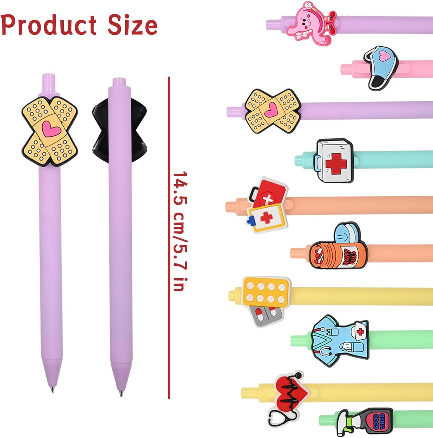 10 PCS Cute Nurse Pen, Novelty Nursing Ballpoint Pens, Funny Pens for Nurses Nursing Student Gifts, Fancy Nurse Appreciation Gifts Office Adults Workers Essentials image number 5