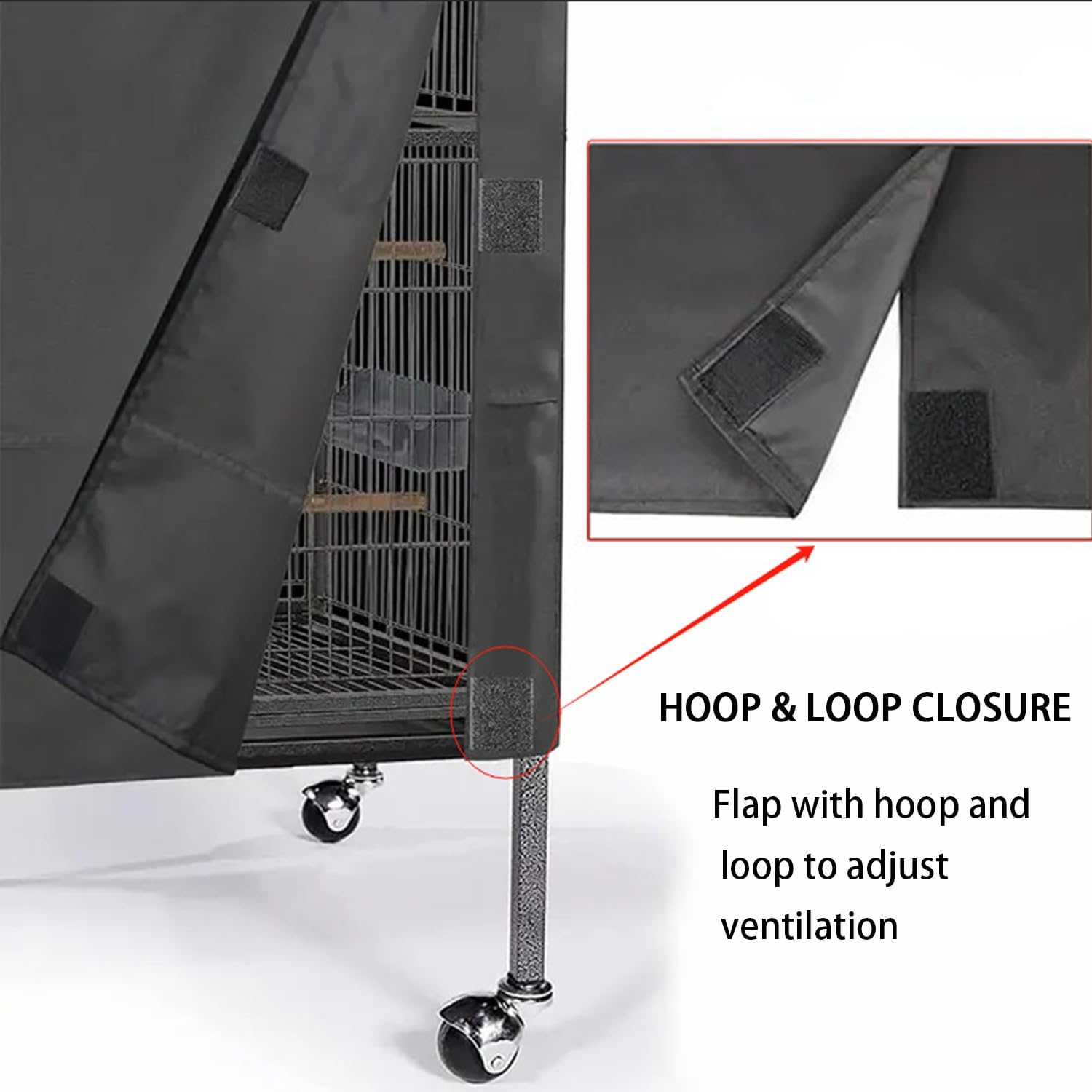Night Use Bird Cage Cover,With Breathable Fabric Light Blocking Cover, Waterproof and Dustproof Universal Light Blocking,Suitable for Large Bird Cages,Suitable for Bird Cage Tops (Black) image number 3