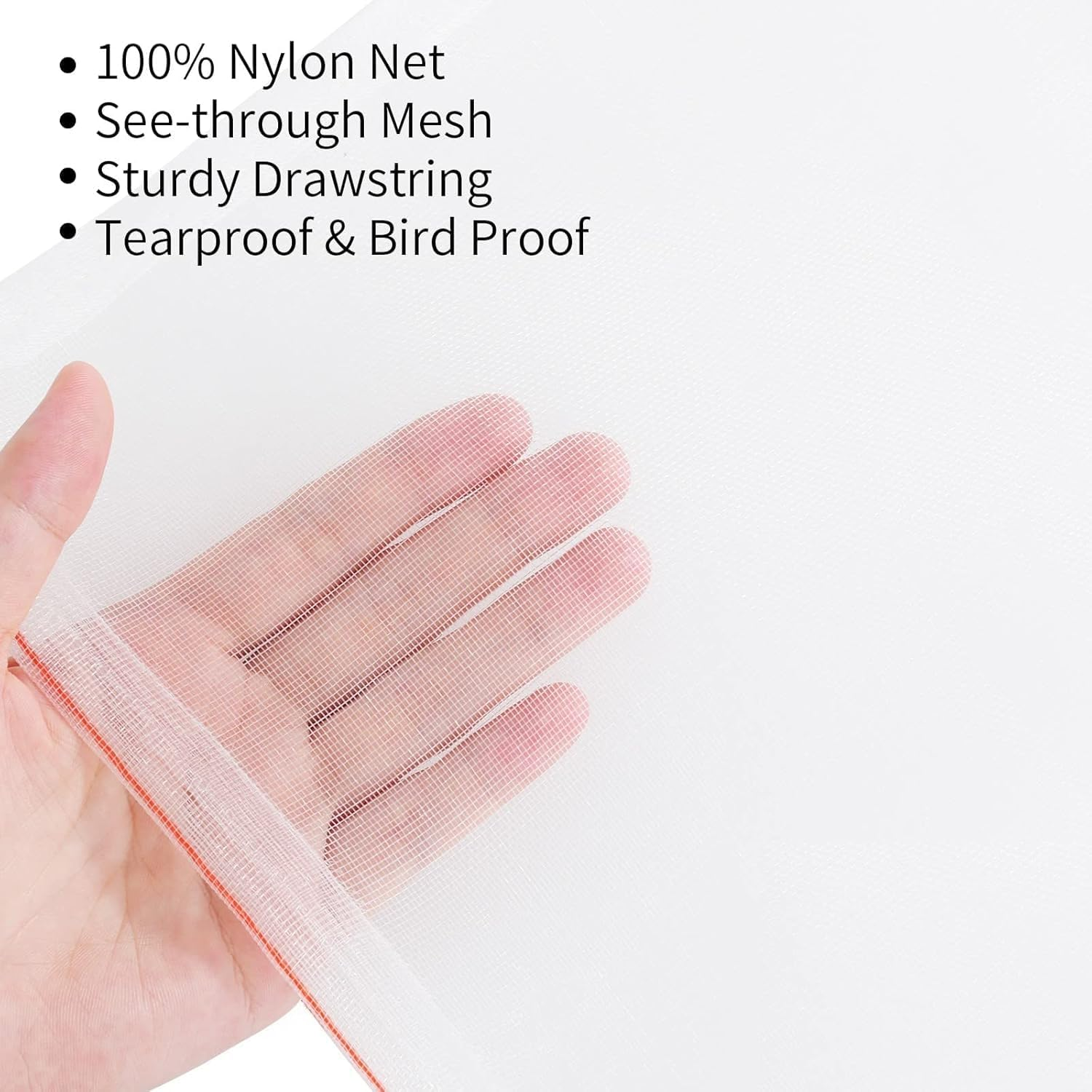 Fruit Protection Bags, 50PCS, 15X25Cm Fruit Protection Bags Net Barrier Bag with Drawstring, Netting Barrier Bags for Protecting Fruits (Apples, Peaches, Grapes) and Vegetables(50) image number 4