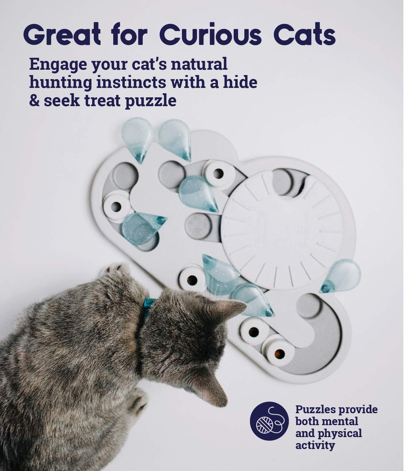 Petstages Nina Ottosson by Rainy Day Puzzle & Play - Interactive Cat Treat Puzzle image number 1