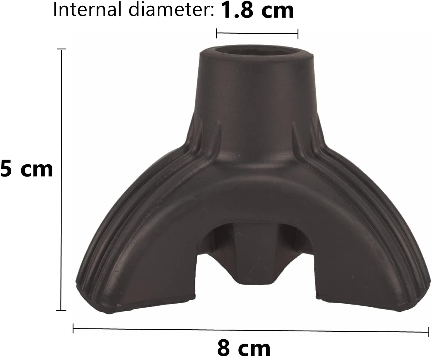 Walking Stick Tips 2 PCS, Non-Slip Cane Pad, Triangle Tip, Accessories Replacement, Thickened Natural Rubber Foot Pads, Black (2 Count) image number 1