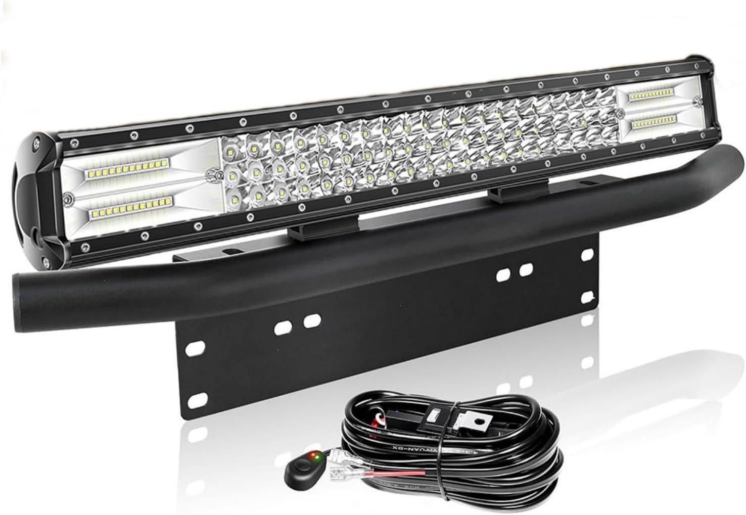 LED Light Bar, 51CM 288W Led Light Bar with Wiring Harness, Flood Spot Combo Beam, Driving Work Lamp for 4X4 Truck Tractor Boat Car ATV UTV SUV, 6000K 9V 32V IP67 White image number 2