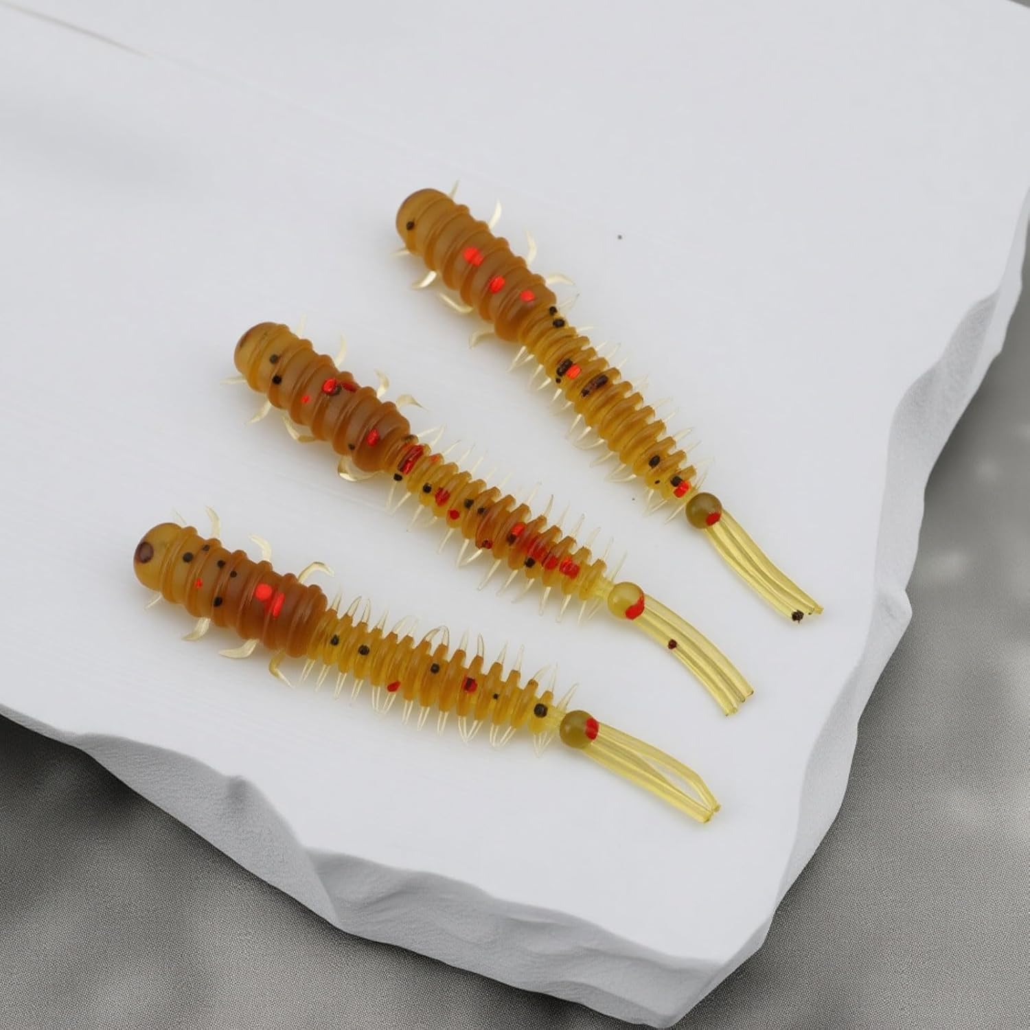 SING F LTD 20Pcs 45Mm Insect Bait Natural Lures Fishing Jig Suitable for Bass Carp Trout Brown image number 5