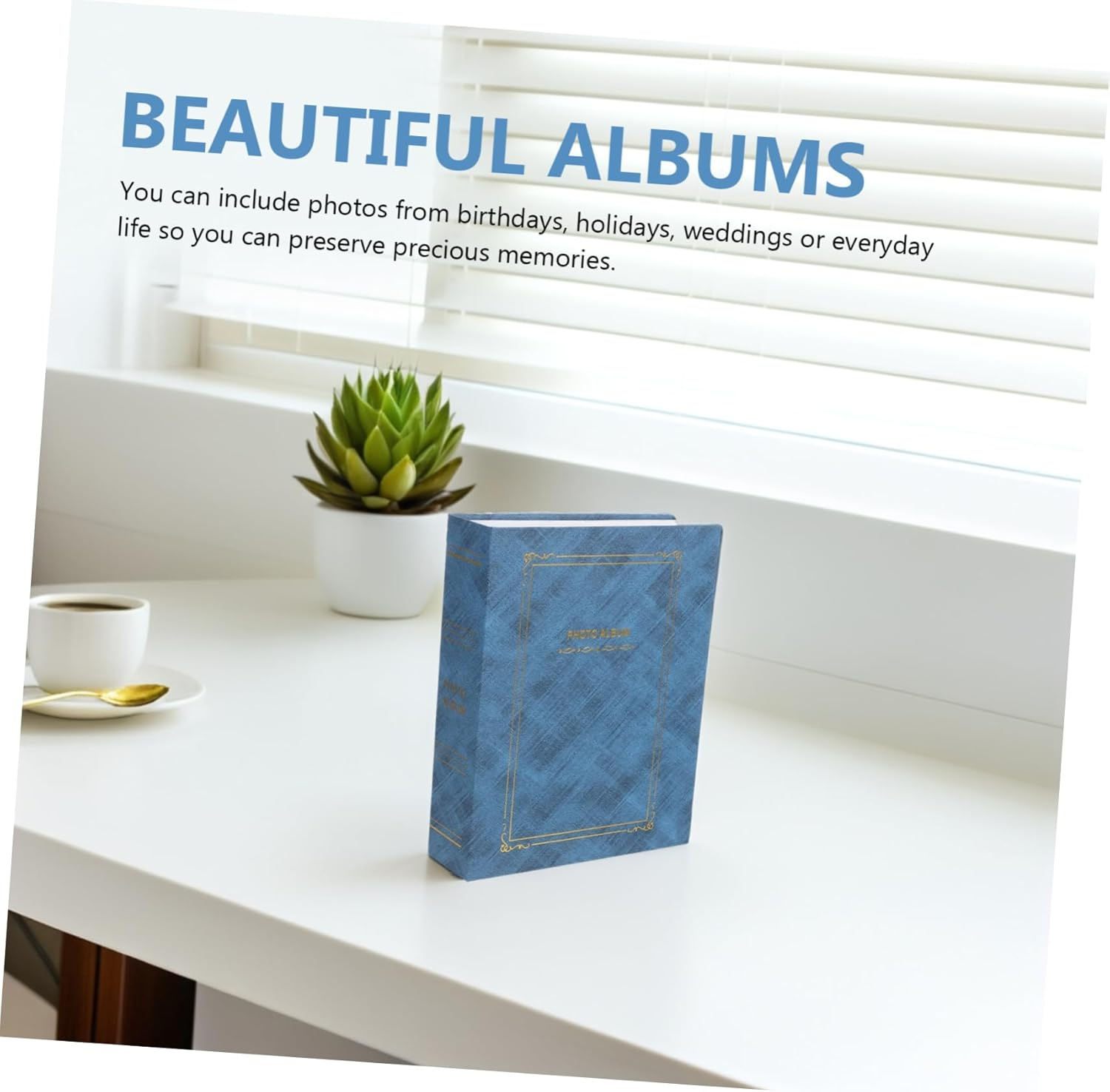 Family Memory Book Capacity Photo Album for Graduation Weddings Special Events Storage Scrapbook for Cherished Pictures with Foil image number 2